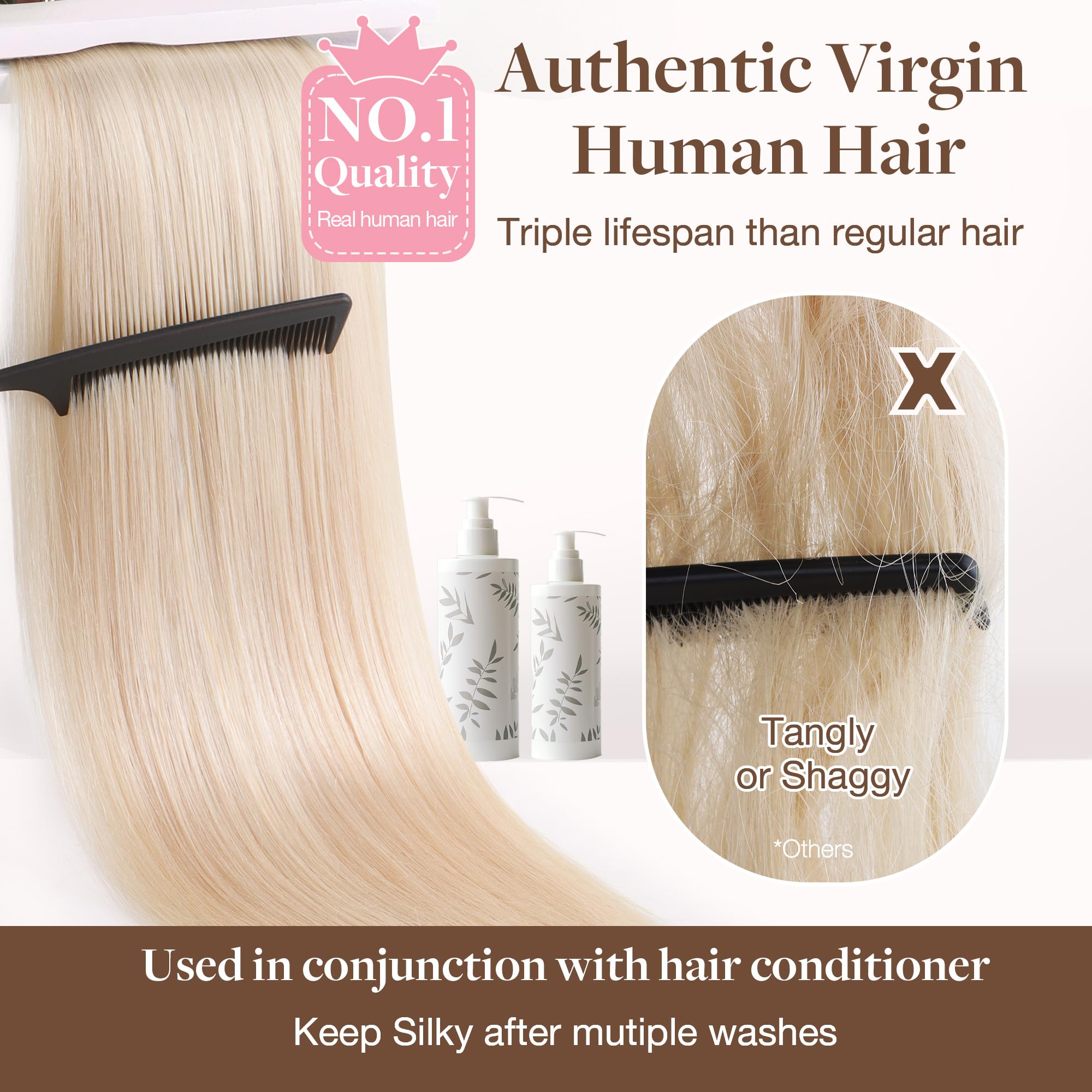 Foto 3 pulgar | Extensiones De Cabello Goo Goo Genius Weft Human Hair 18'' 50g - Venta Internacional.