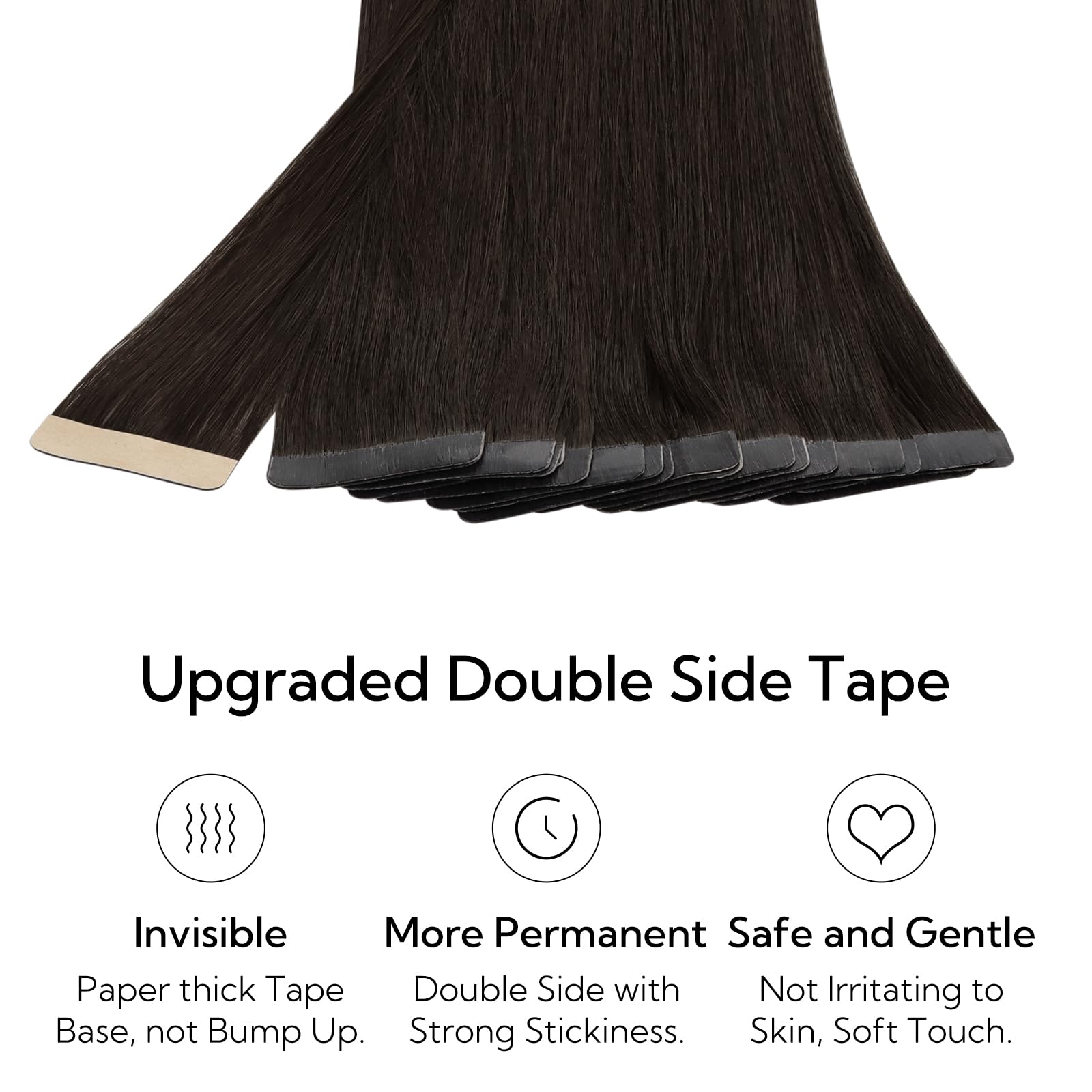 Foto 4 pulgar | Extensiones De Pelo Con Cinta Adhesiva Hotbanana, 50 G, 20 Cm, Color Marrón Oscuro Remy - Venta Internacional.