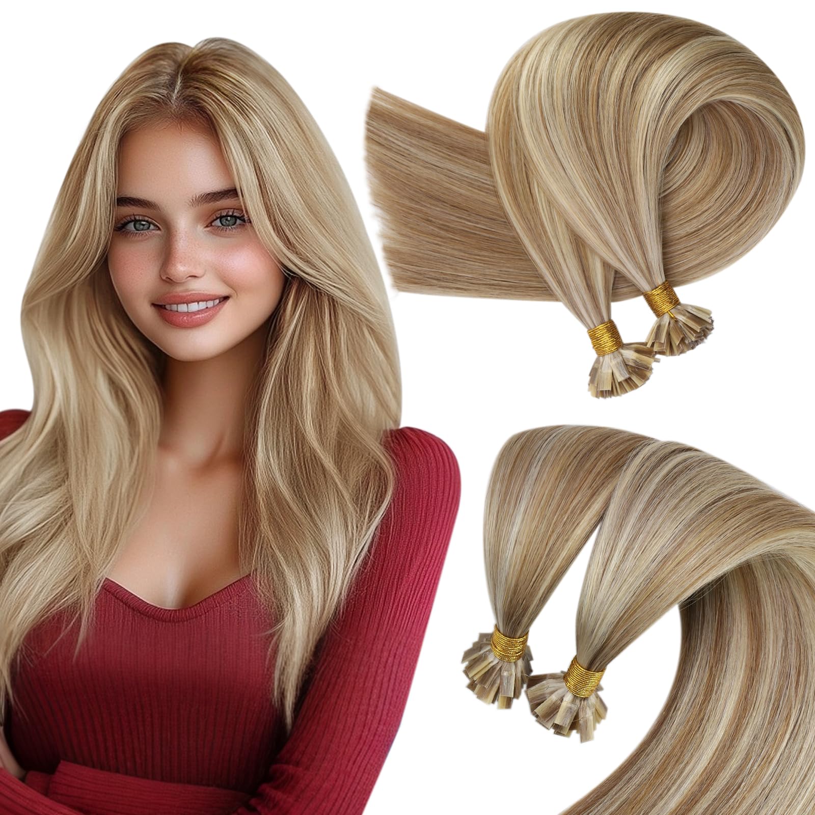 Foto 2 pulgar | Extensiones De Cabello Sunny Hair, Cabello Humano De Punta Plana, 16 Pulgadas, 50 G - Venta Internacional.