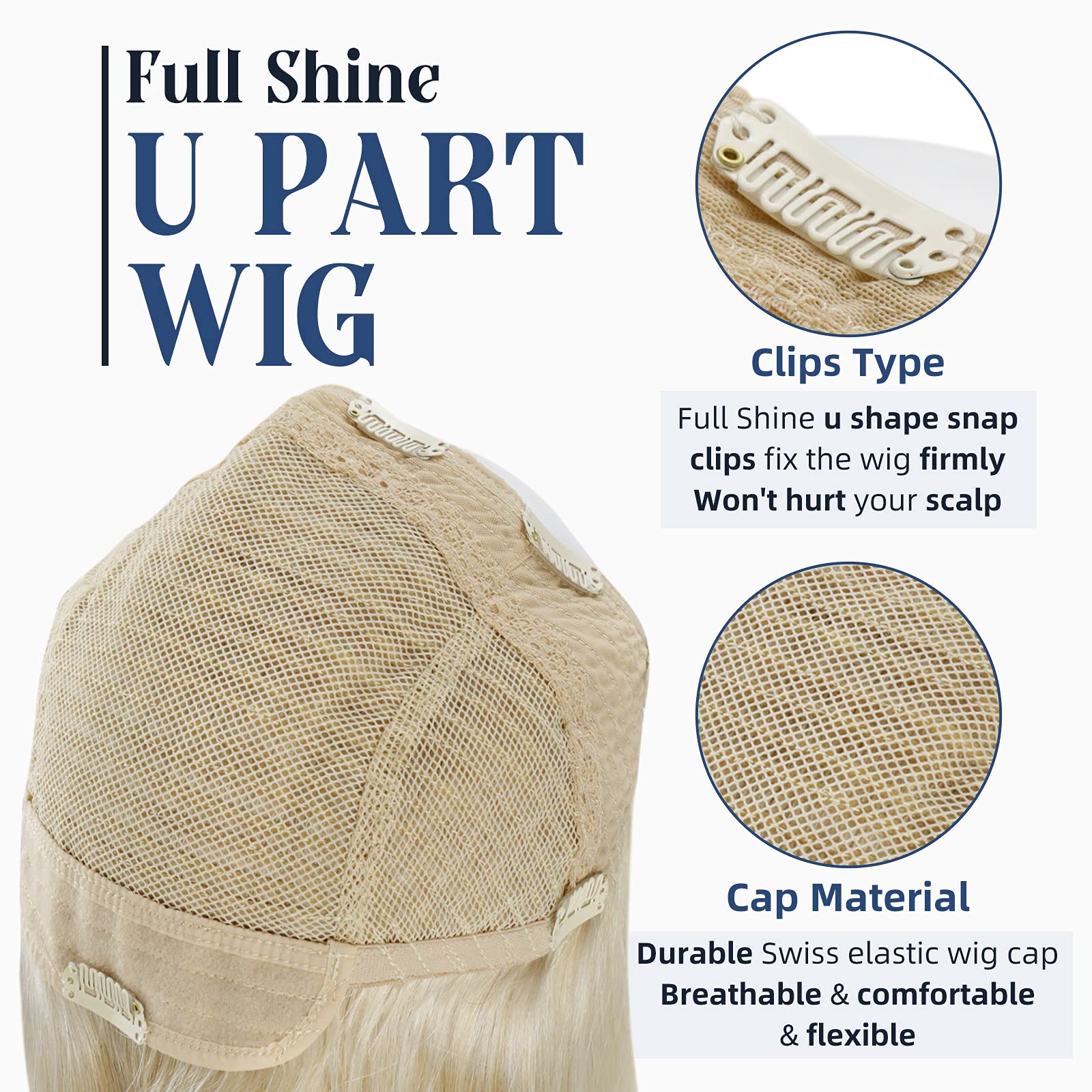 Foto 4 pulgar | Peluca De Cabello Humano En Forma De U, Rubio Brillante, 30 Cm, 100 G - Venta Internacional.