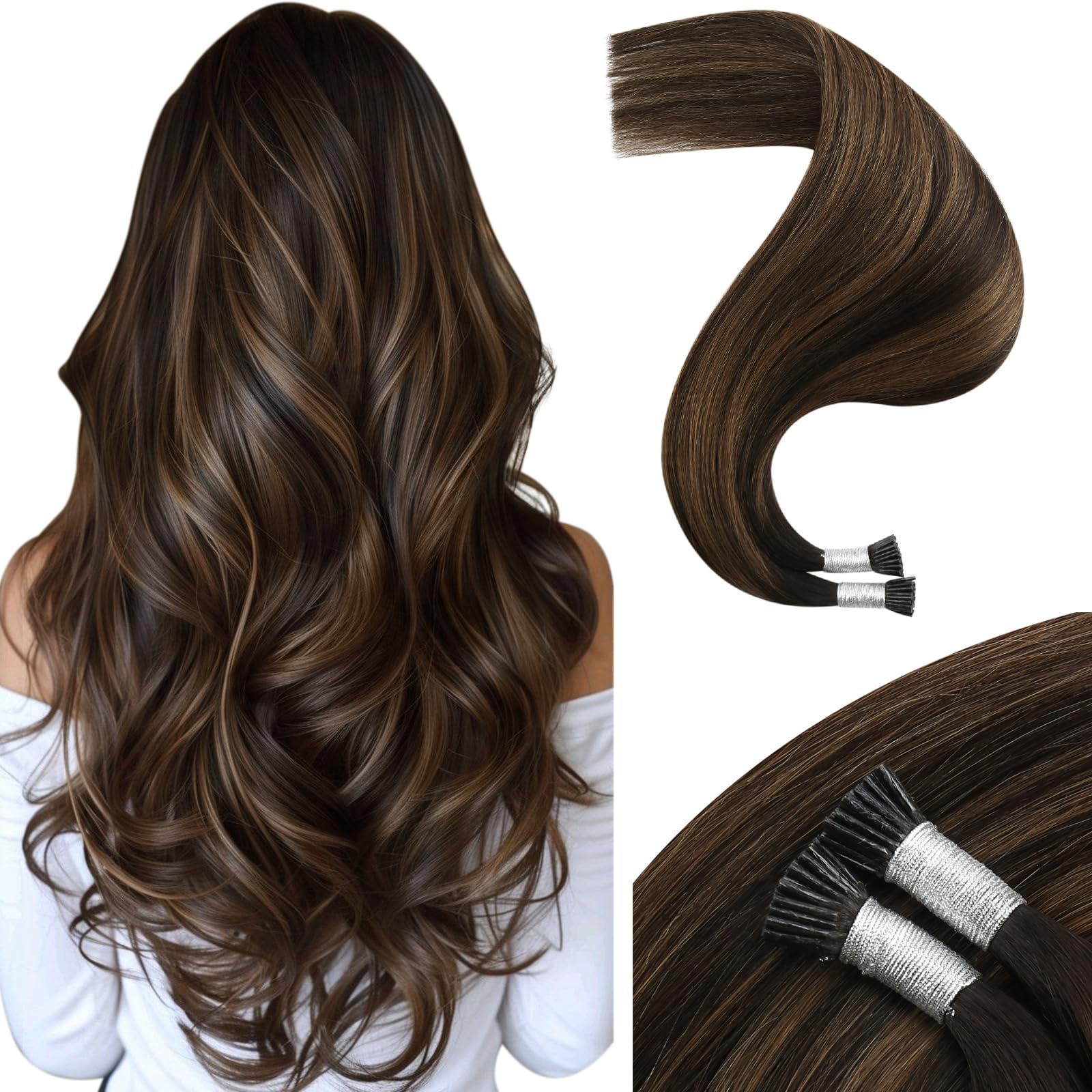 Foto 2 pulgar | Extensiones De Cabello Humano Moresoo I Tip Remy, 14 Cm, Color Marrón Oscuro - Venta Internacional.