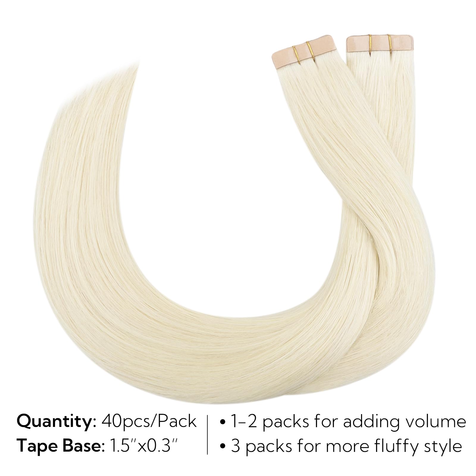 Foto 3 pulgar | Extensiones De Pelo Con Cinta Adhesiva Hotbanana, 35 Cm, 40 Unidades, 100 G, Color Rubio Marfil - Venta Internacional.
