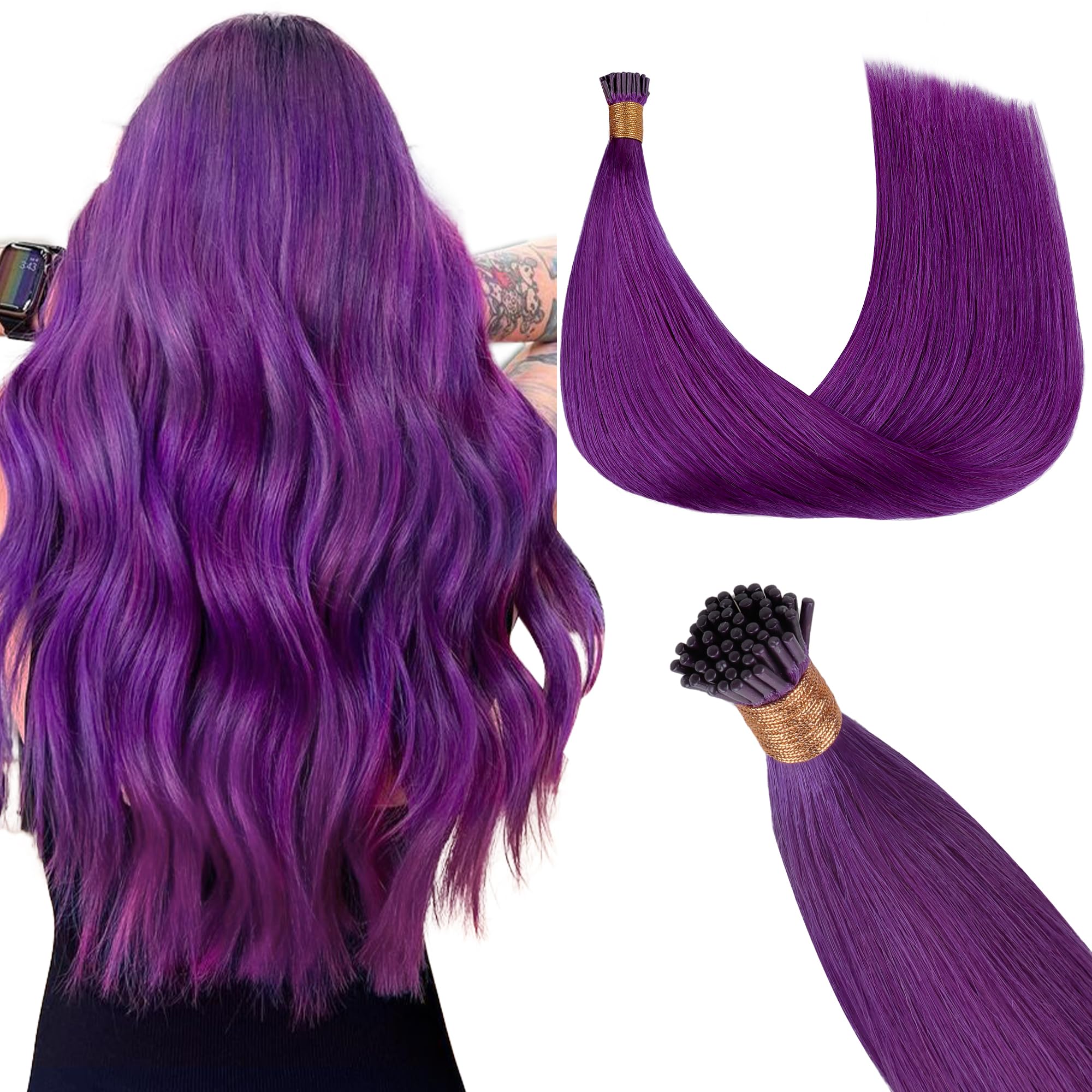 Foto 1 | Extensiones De Cabello Goo Goo Colored I Tip 18 Pulgadas 50 G 50s Purple - Venta Internacional.
