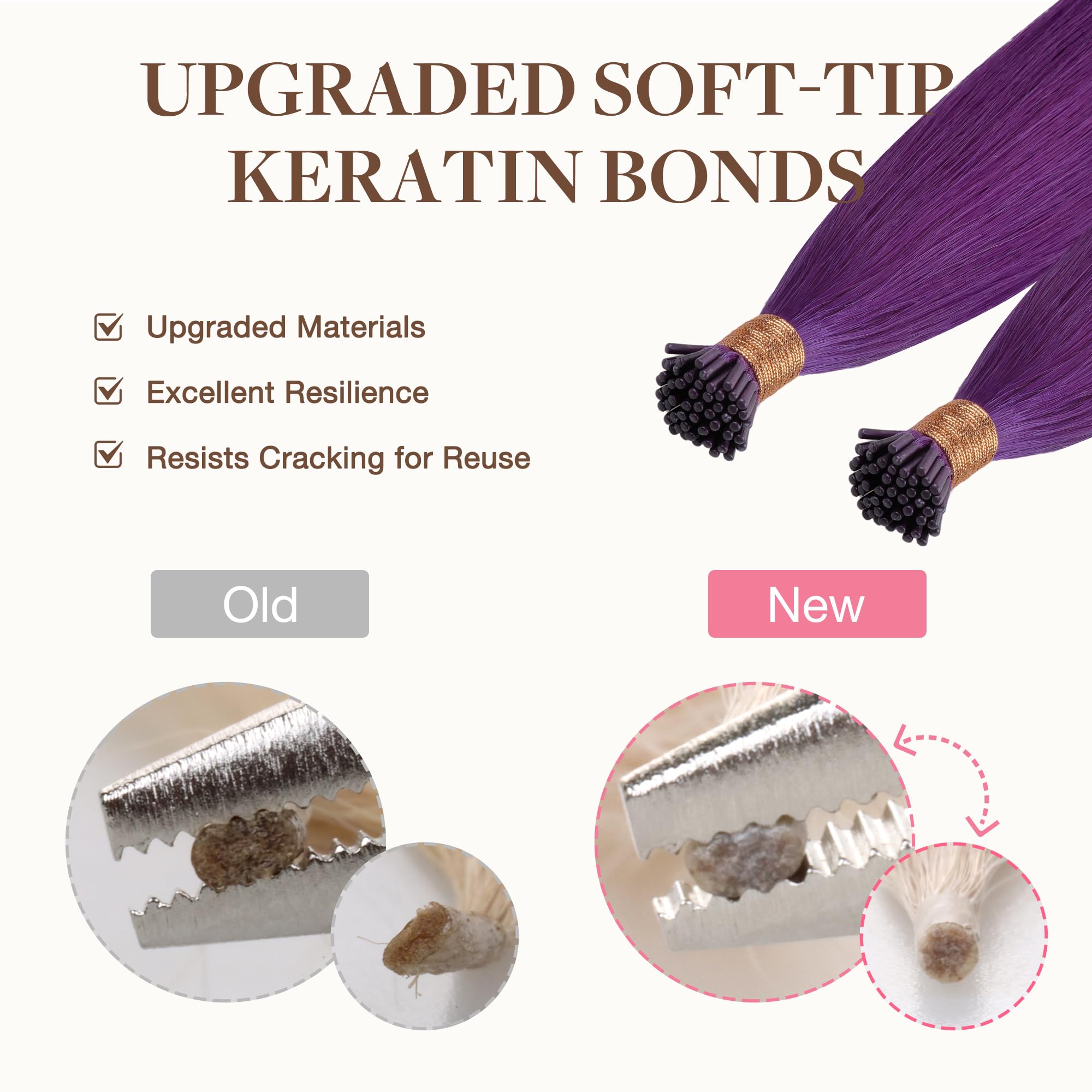 Foto 5 pulgar | Extensiones De Cabello Goo Goo Colored I Tip 18 Pulgadas 50 G 50s Purple - Venta Internacional.
