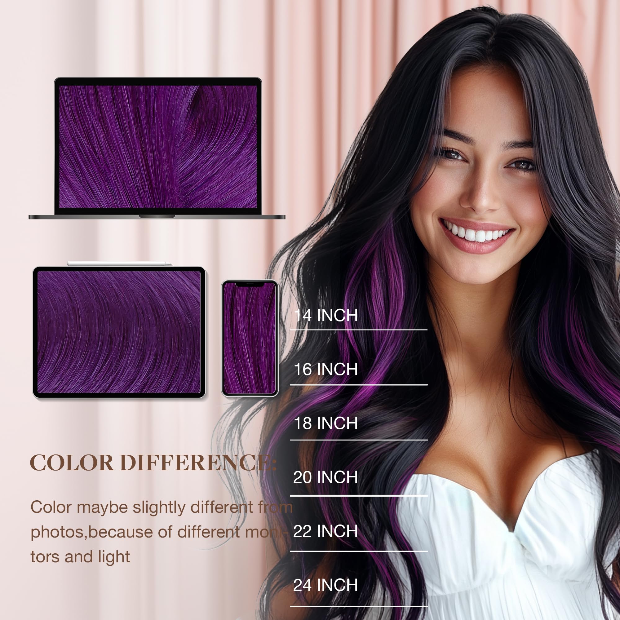 Foto 8 pulgar | Extensiones De Cabello Goo Goo Colored I Tip 18 Pulgadas 50 G 50s Purple - Venta Internacional.