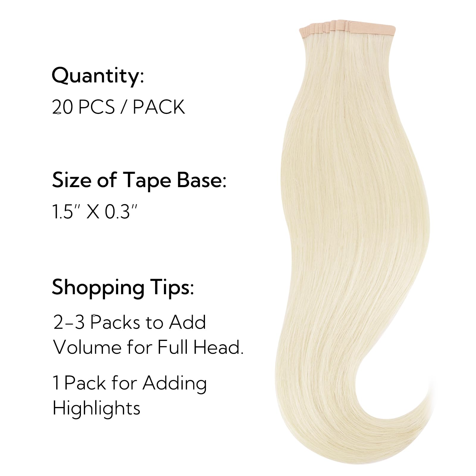 Foto 3 pulgar | Extensiones De Pelo Con Cinta Adhesiva Hotbanana, 18 Cm, 20 Unidades, 50 G, Color Rubio Marfil - Venta Internacional.