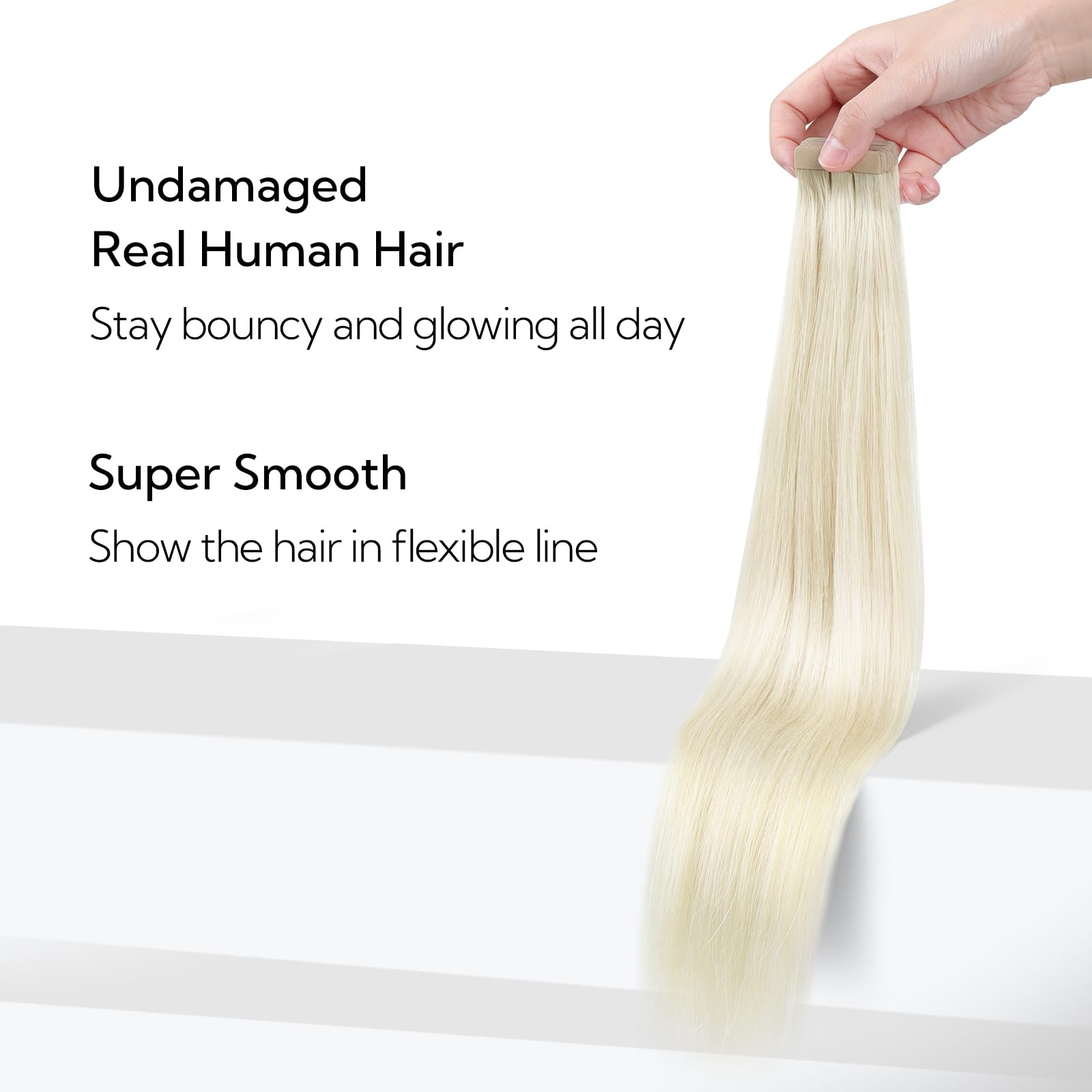 Foto 4 | Extensiones De Pelo Con Cinta Adhesiva Hotbanana, 18 Cm, 20 Unidades, 50 G, Color Rubio Marfil - Venta Internacional.