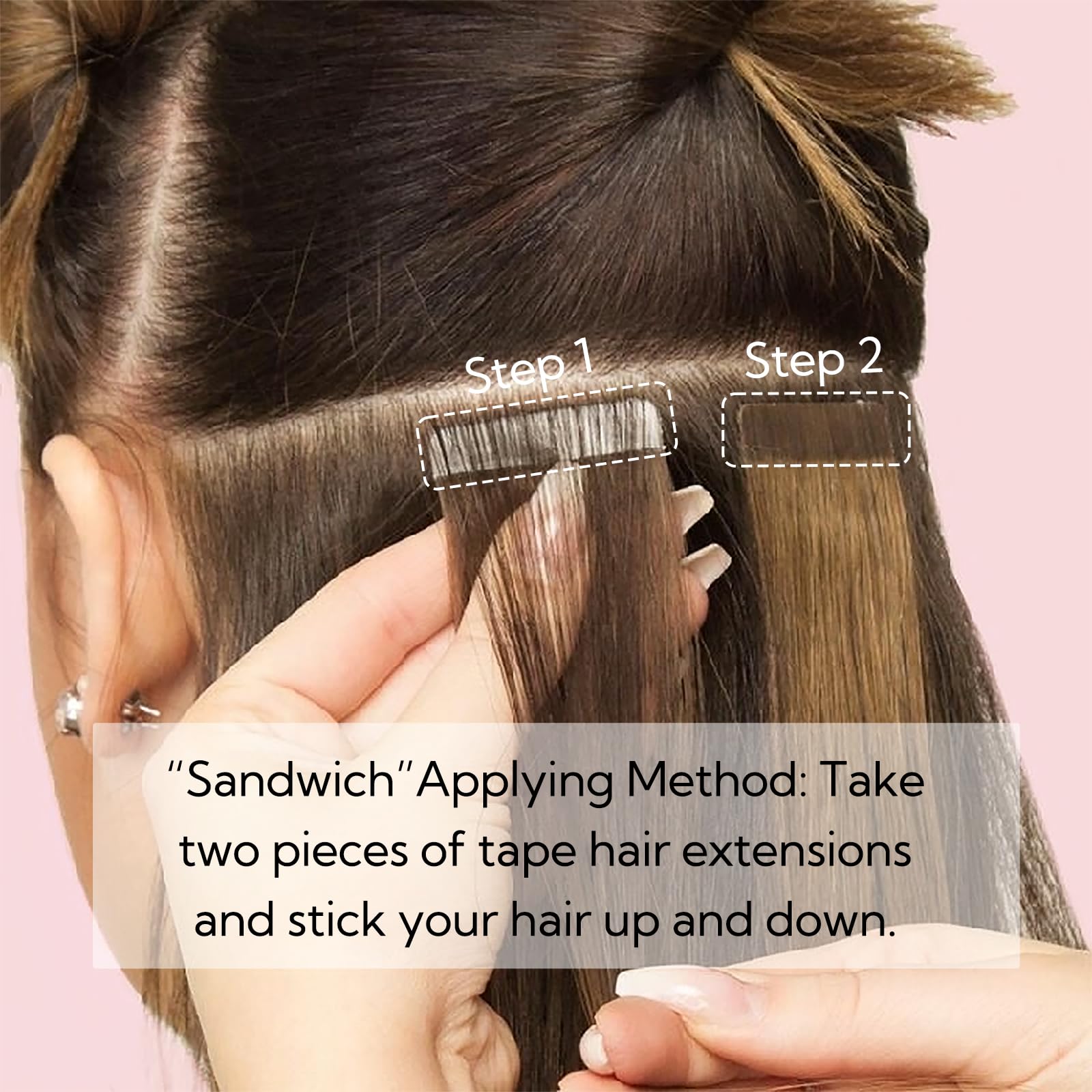 Foto 6 | Extensiones De Pelo Con Cinta Adhesiva Hotbanana, 18 Cm, 20 Unidades, 50 G, Color Rubio Marfil - Venta Internacional.