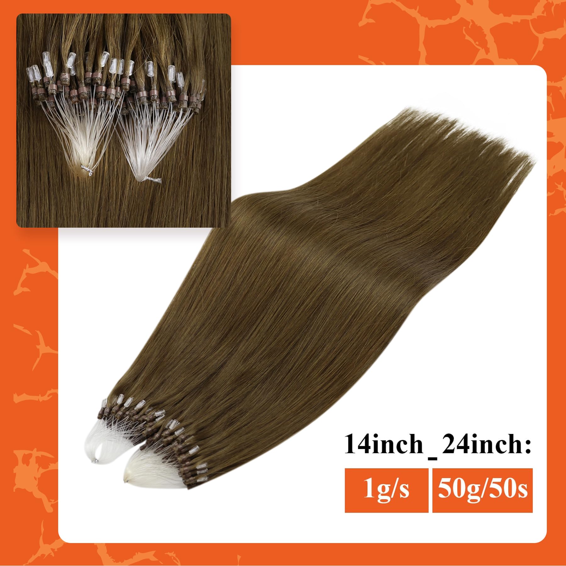 Foto 3 pulgar | Extensiones De Cabello Full Shine Micro Loop 40 Cm 50 G/50s #4 - Venta Internacional.