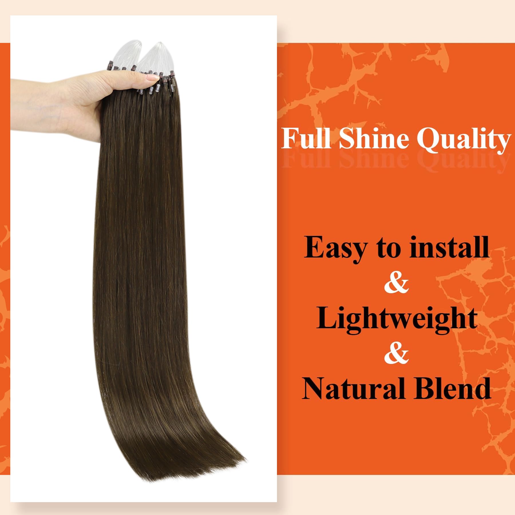 Foto 5 pulgar | Extensiones De Cabello Full Shine Micro Loop 40 Cm 50 G/50s #4 - Venta Internacional.
