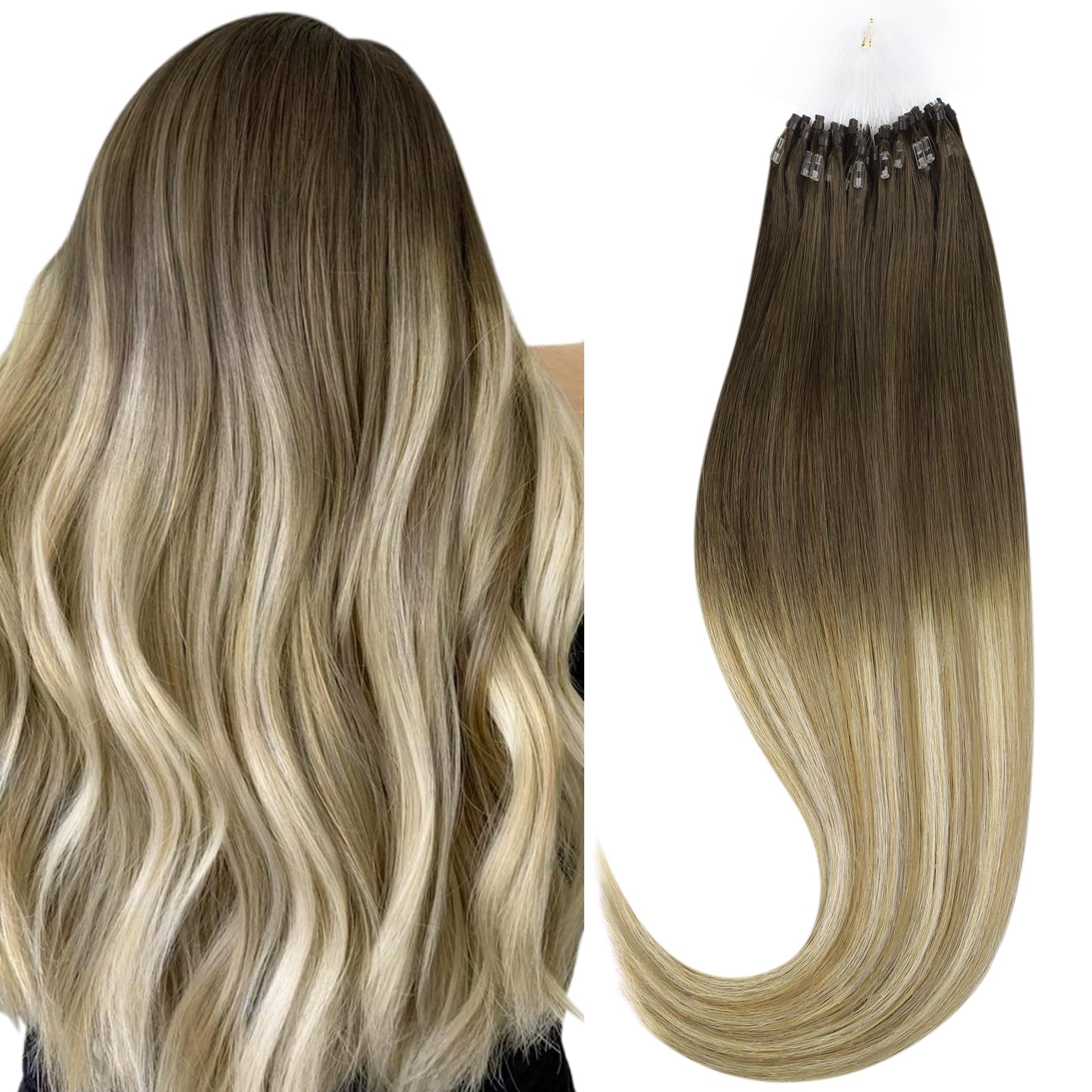 Foto 2 pulgar | Extensiones De Pelo Con Microanillos Hotbanana, 50 G, 50 Cm, Color Marrón Oscuro - Venta Internacional.