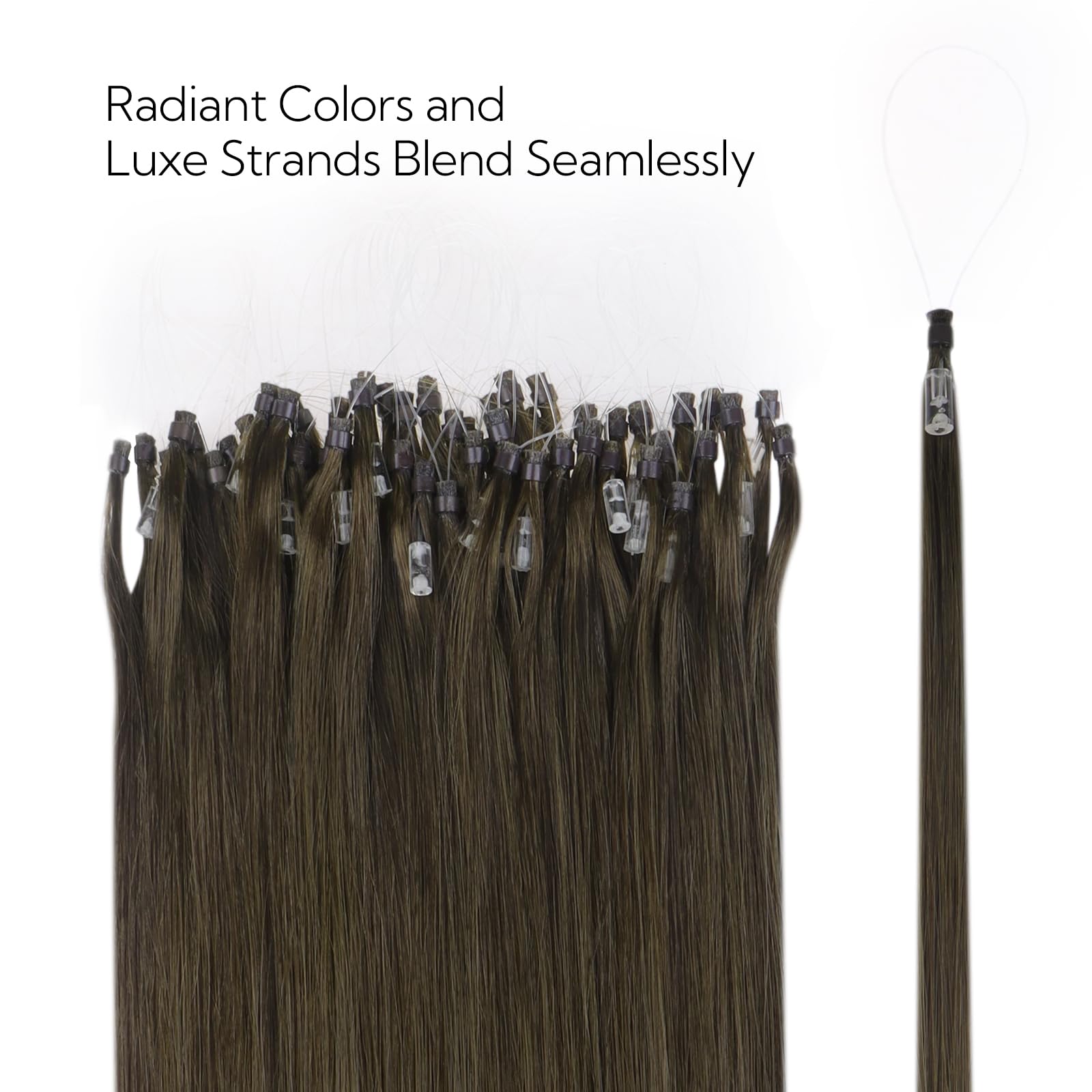 Foto 7 pulgar | Extensiones De Pelo Con Microanillos Hotbanana, 50 G, 50 Cm, Color Marrón Oscuro - Venta Internacional.
