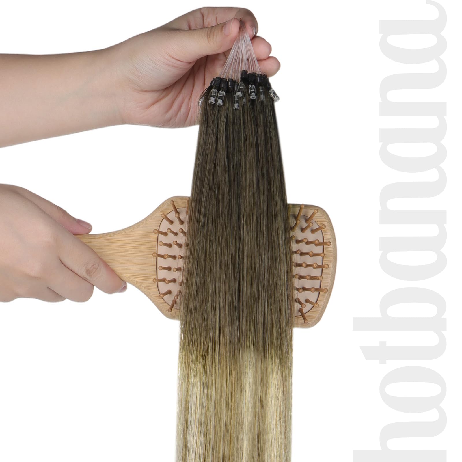 Foto 8 pulgar | Extensiones De Pelo Con Microanillos Hotbanana, 50 G, 50 Cm, Color Marrón Oscuro - Venta Internacional.