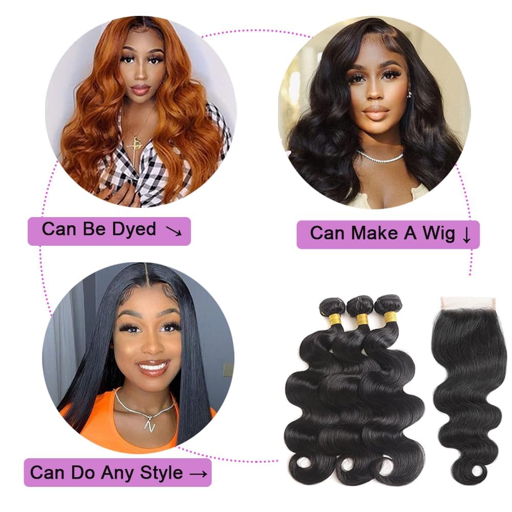 Foto 7 pulgar | Hair Bundles Generous Body Wave, 45 Cm, 3 Paquetes Con Cierre - Venta Internacional.