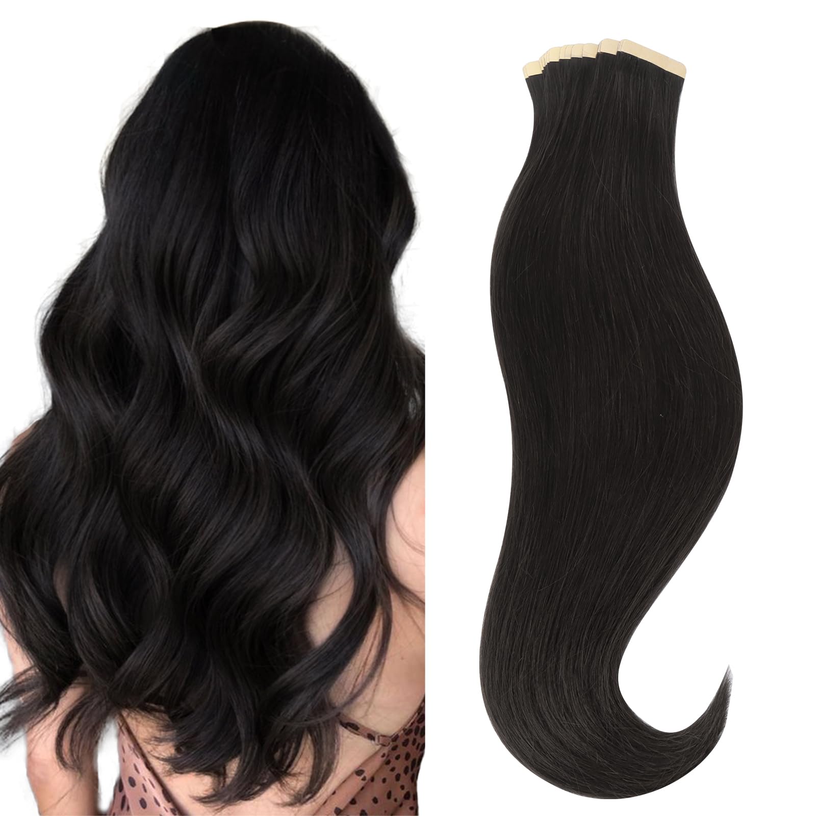 Foto 2 pulgar | Extensiones De Pelo Con Cinta Adhesiva Hotbanana, 50 G, 22 Cm, Color Negro Natural - Venta Internacional.
