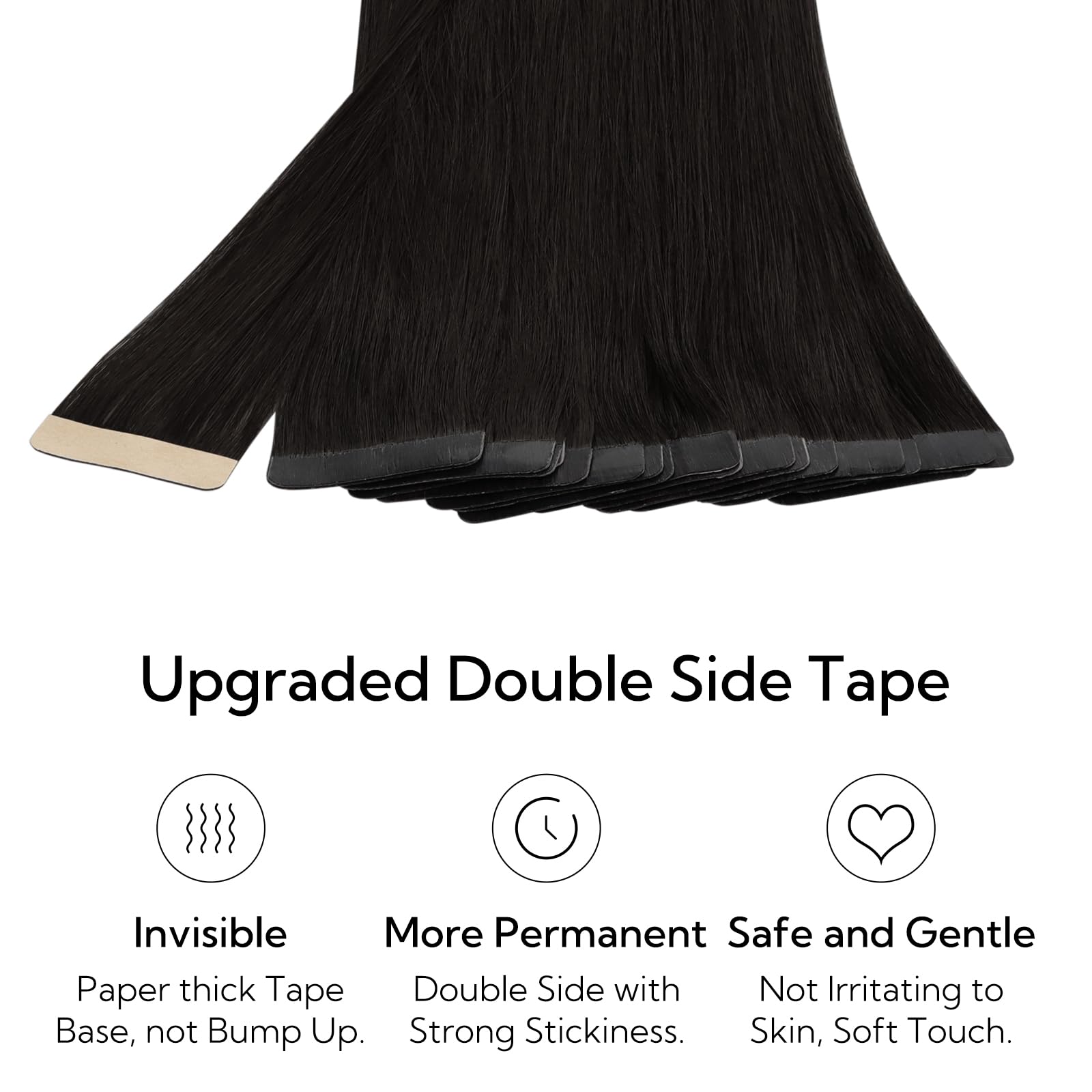 Foto 4 pulgar | Extensiones De Pelo Con Cinta Adhesiva Hotbanana, 50 G, 22 Cm, Color Negro Natural - Venta Internacional.