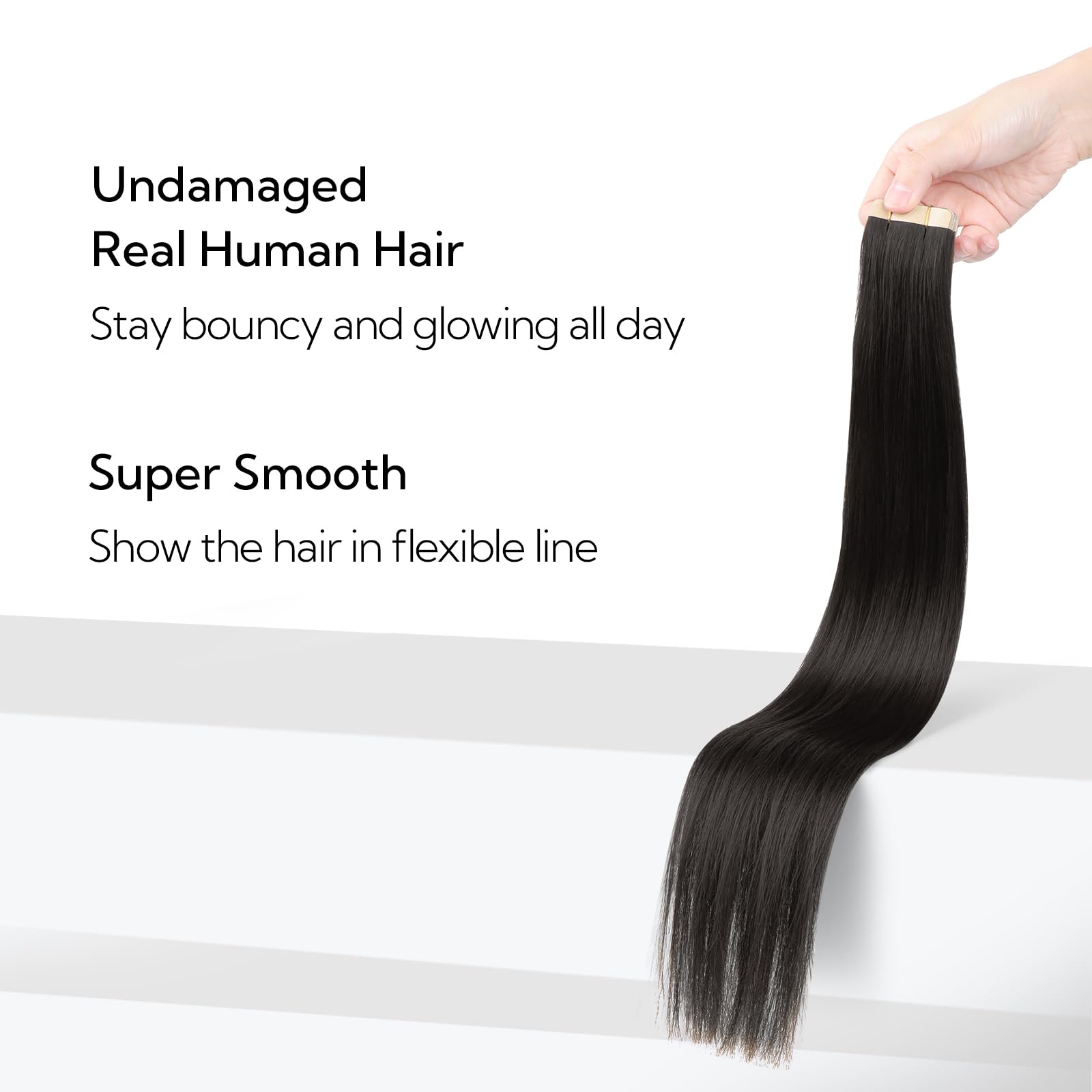 Foto 5 pulgar | Extensiones De Pelo Con Cinta Adhesiva Hotbanana, 50 G, 22 Cm, Color Negro Natural - Venta Internacional.