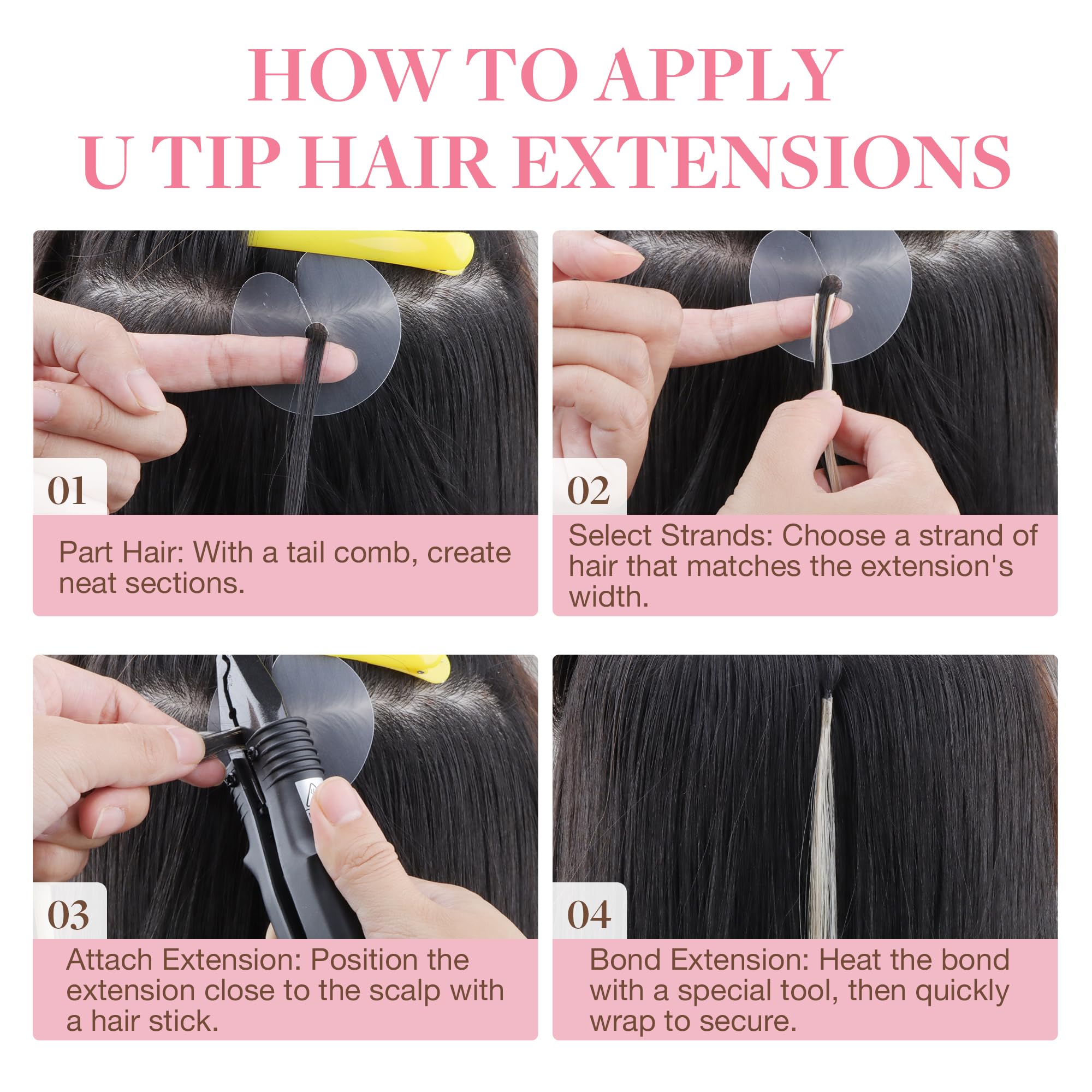 Foto 6 pulgar | Extensiones De Cabello Goo Goo, Con Punta En U, 20 Cm, 50 G, 50 Cm, Cabello Humano Real - Venta Internacional.