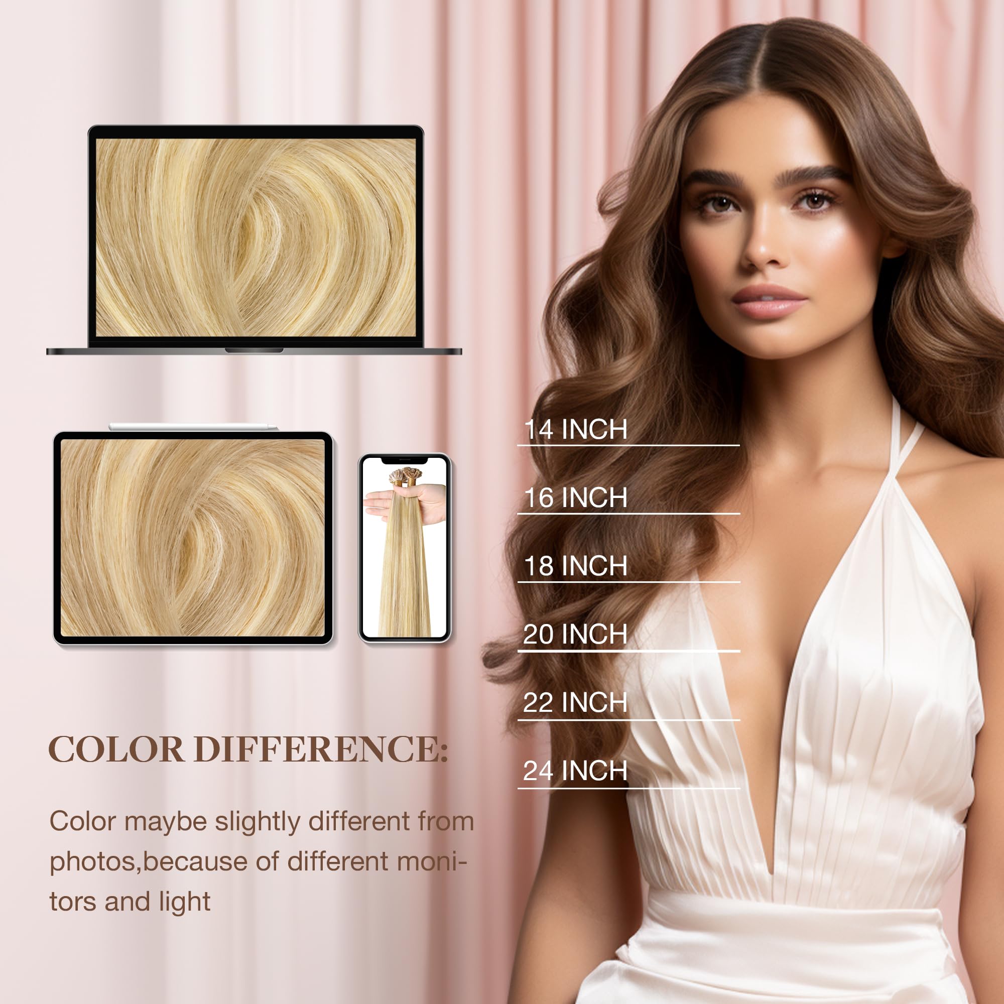 Foto 8 pulgar | Extensiones De Cabello Goo Goo, Con Punta En U, 20 Cm, 50 G, 50 Cm, Cabello Humano Real - Venta Internacional.