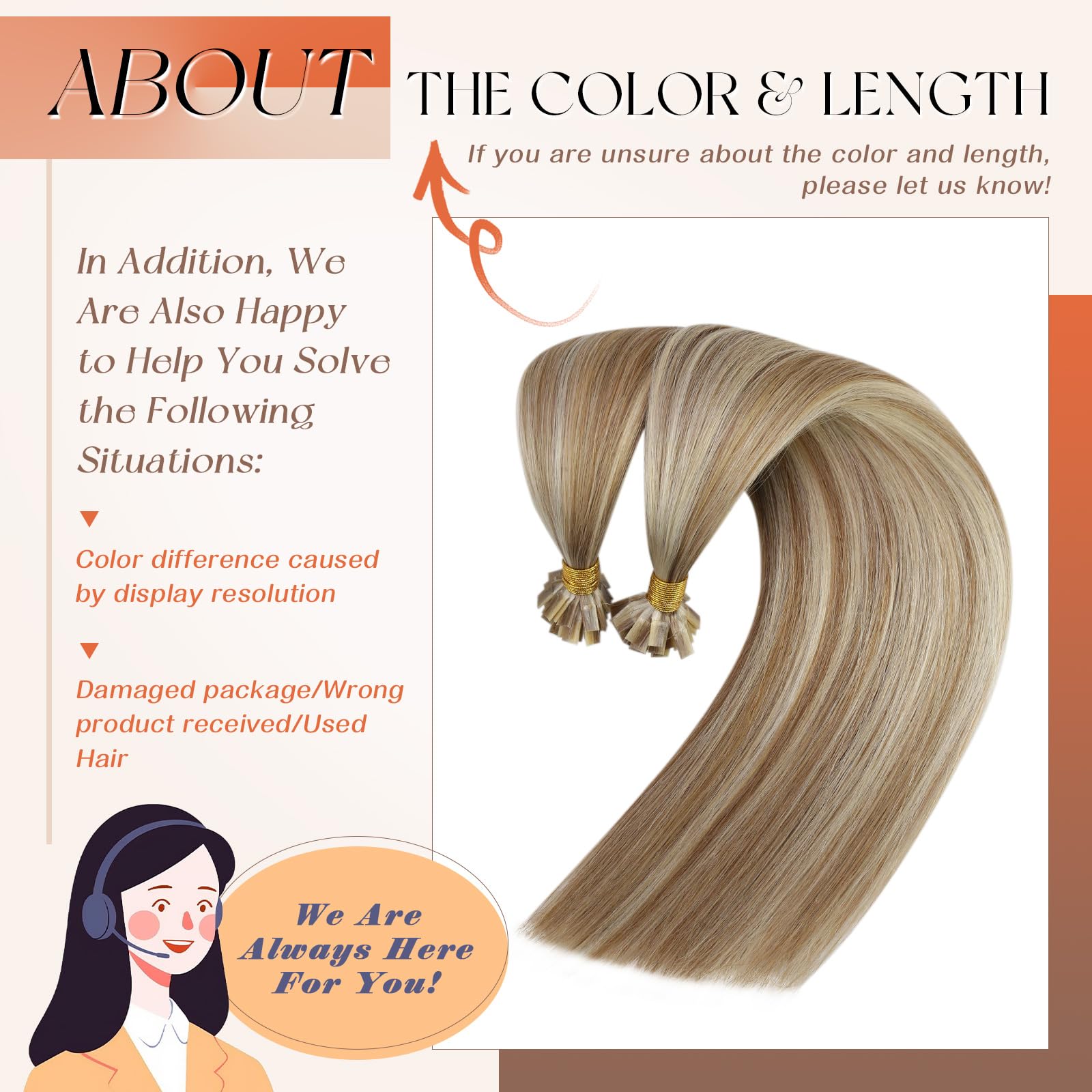 Foto 8 pulgar | Extensiones De Cabello Sunny Hair K Tip Castaño Claro Con Rubio De 14 Pulgadas - Venta Internacional.