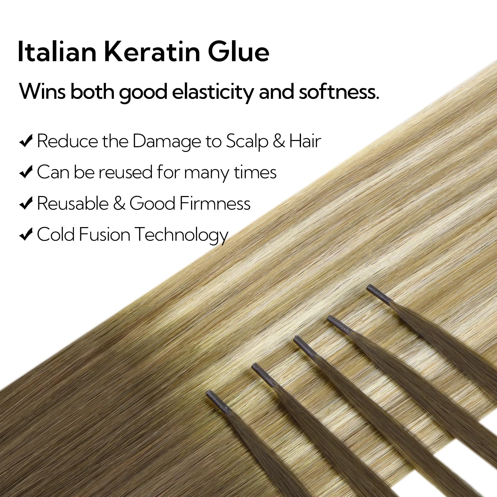 Foto 3 | Extensiones De Cabello Hotbanana I Tip Human Hair 24 Cm 50 G 50s - Venta Internacional.