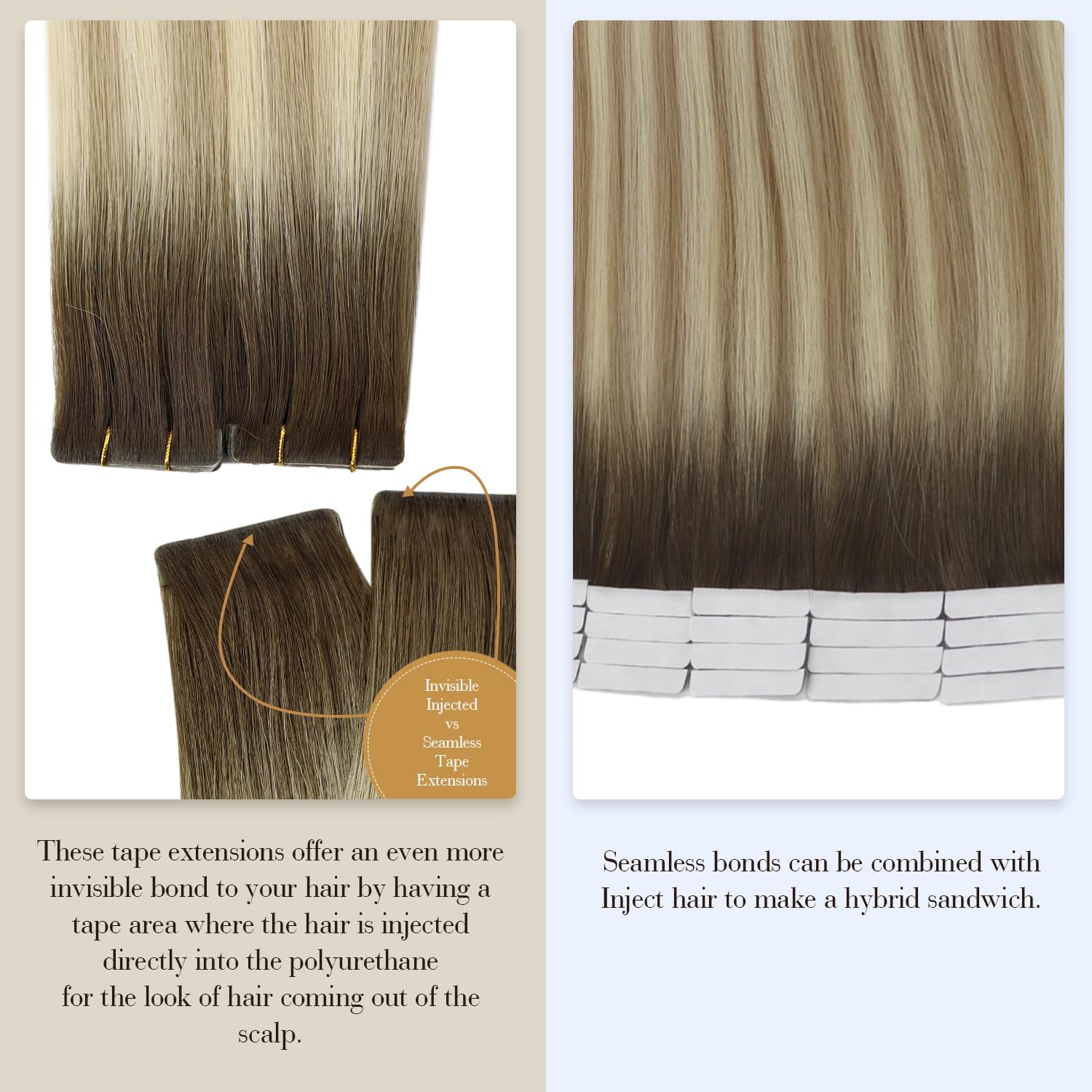 Foto 5 pulgar | Extensiones De Cabello Humano Virgen Con Cinta Adhesiva, Brillo Completo, 20 Cm - Venta Internacional.