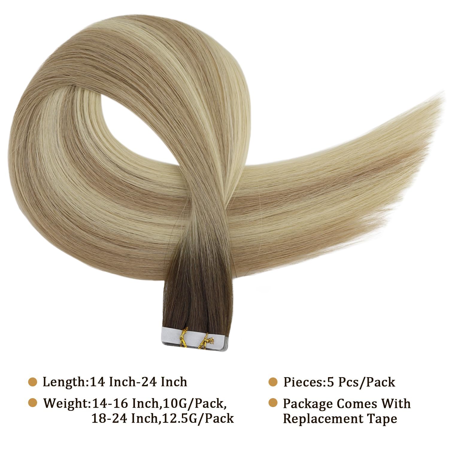 Foto 6 pulgar | Extensiones De Cabello Humano Virgen Con Cinta Adhesiva, Brillo Completo, 20 Cm - Venta Internacional.