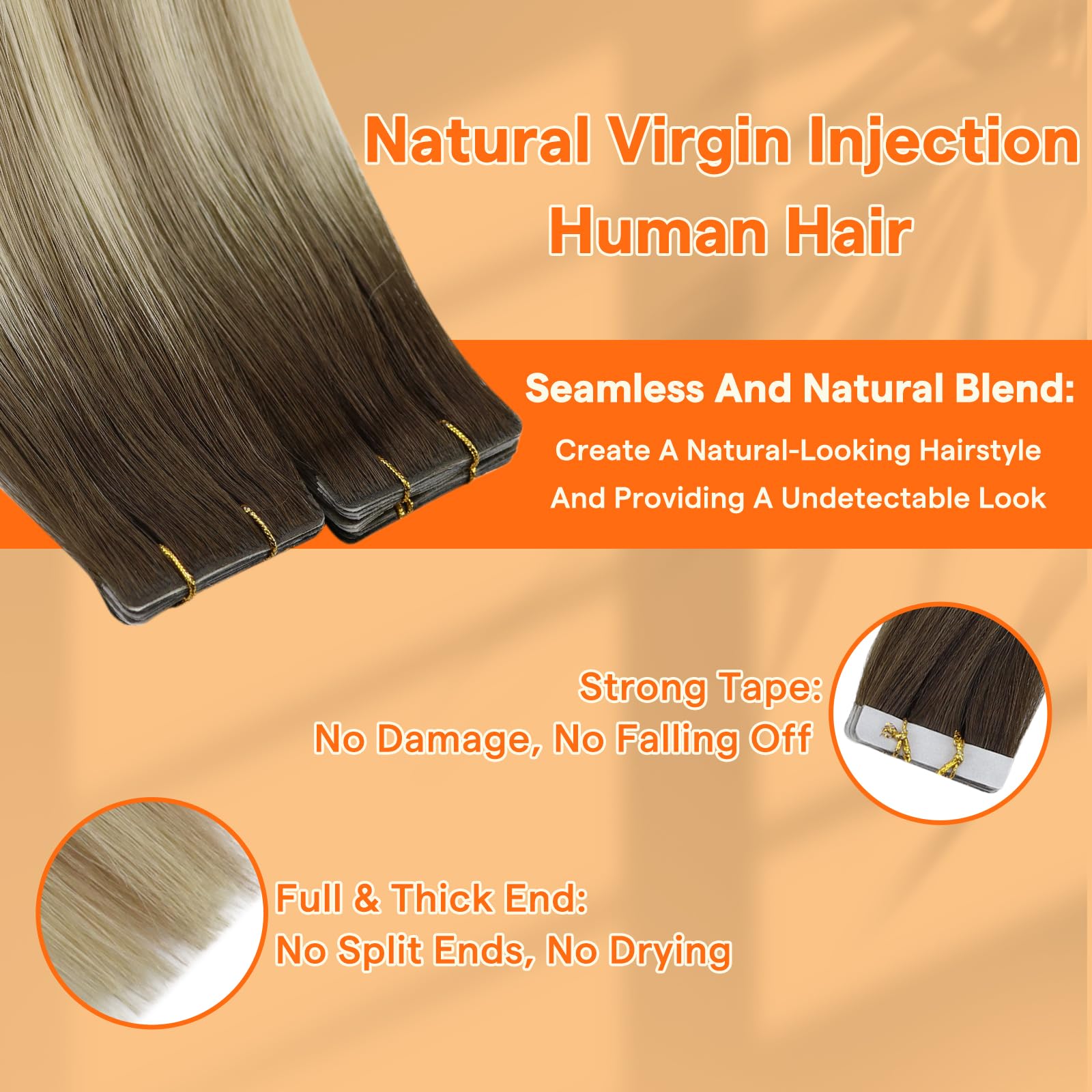 Foto 3 pulgar | Extensiones De Cabello Full Shine Injected Virgin Tape-in 24 Pulgadas 25 G - Venta Internacional.