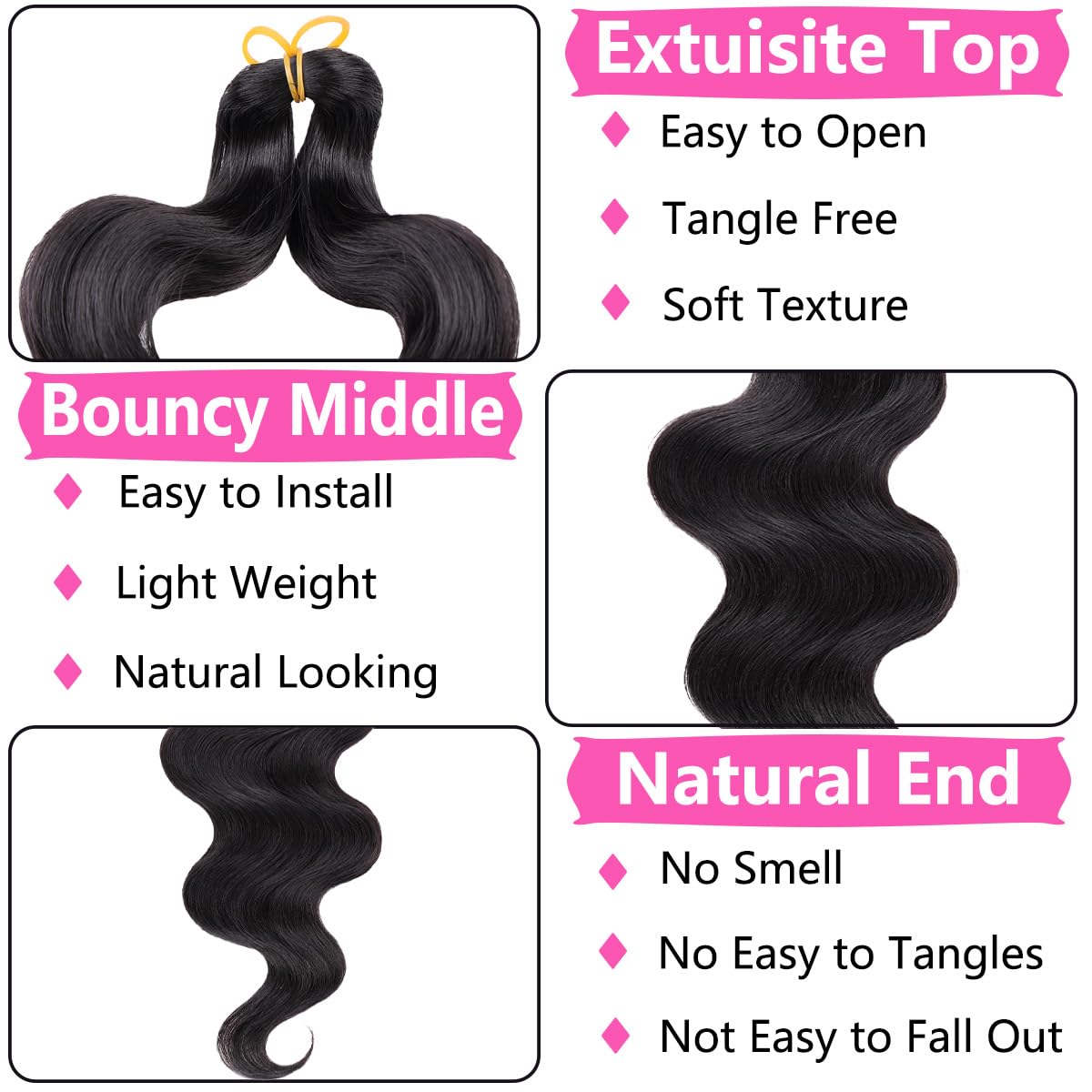 Foto 4 pulgar | Trenzado De Cabello Cookoo Body Wave, 18 Pulgadas, 9 Paquetes Sintéticos - Venta Internacional.