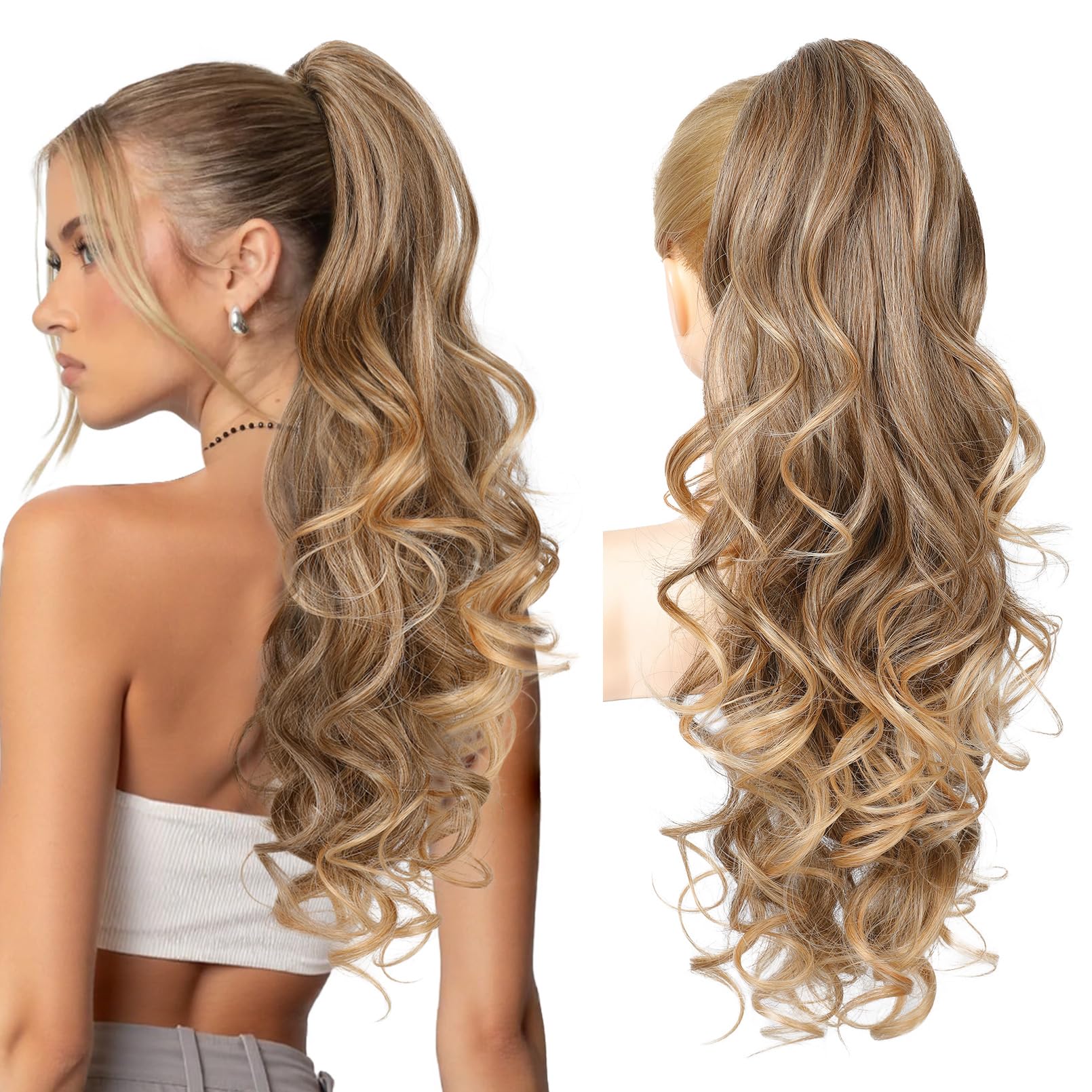 Foto 2 pulgar | Extensión De Cola De Caballo Reecho De 24 Pulgadas De Largo Para Cabello Rizado Y Ondulado, Marrón - Venta Internacio