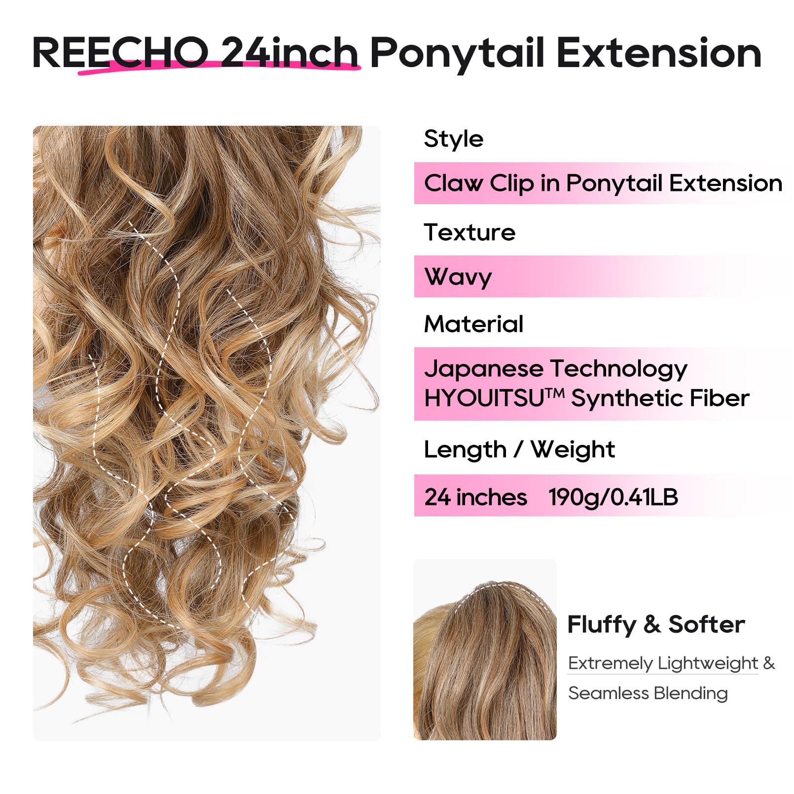 Foto 3 pulgar | Extensión De Cola De Caballo Reecho De 24 Pulgadas De Largo Para Cabello Rizado Y Ondulado, Marrón - Venta Internacio