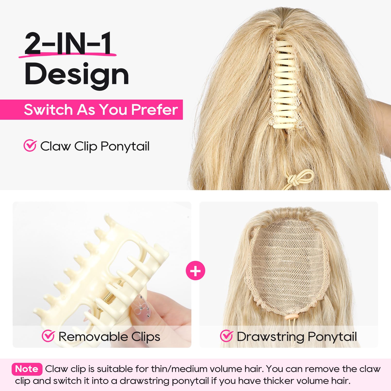 Foto 5 pulgar | Extensión De Cola De Caballo Reecho De 24 Pulgadas De Largo Para Cabello Rizado Y Ondulado, Marrón - Venta Internacio