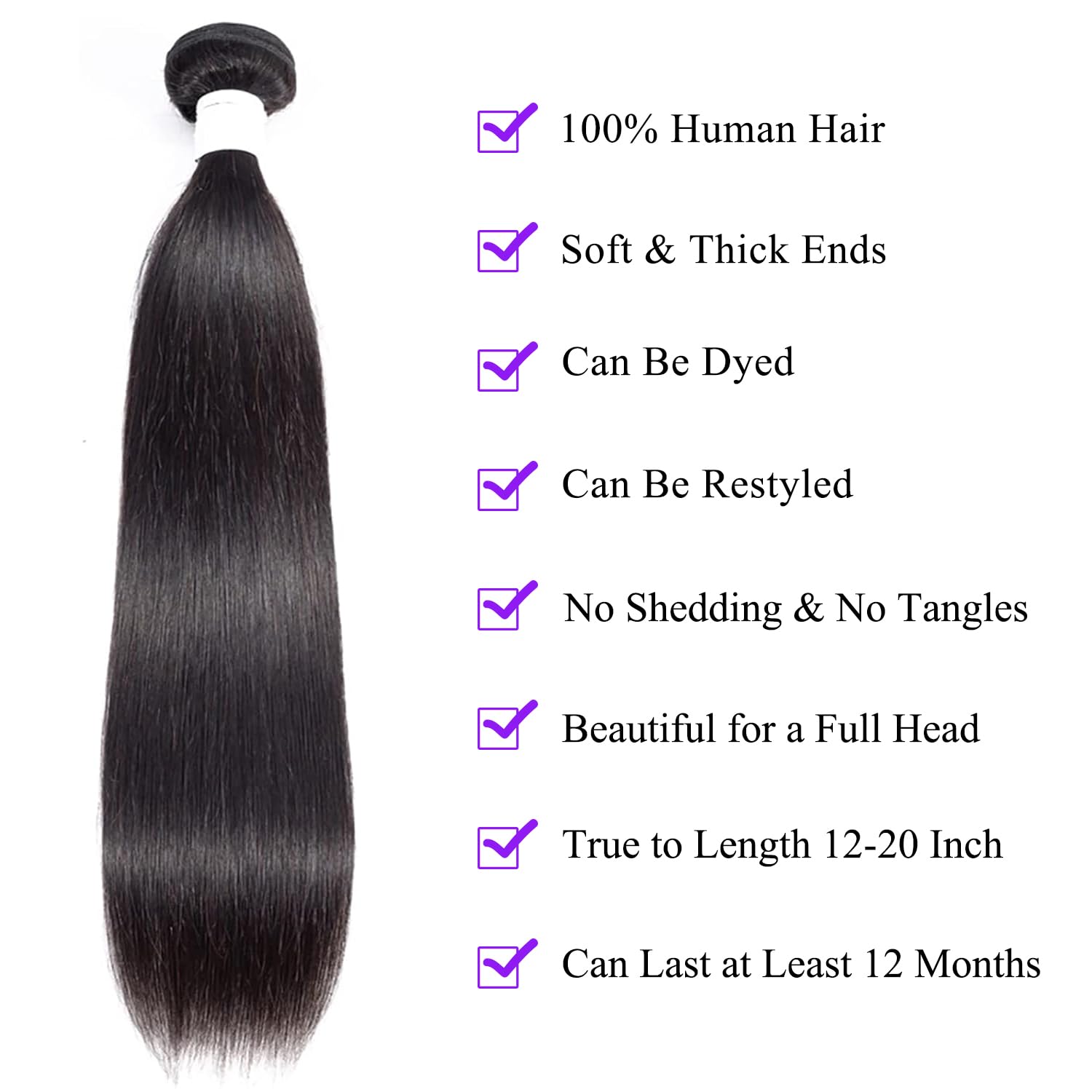 Foto 3 pulgar | Hair Bundles Violet 12a, Lacio Brasileño, 26 Pulgadas, 100% Virgen - Venta Internacional.