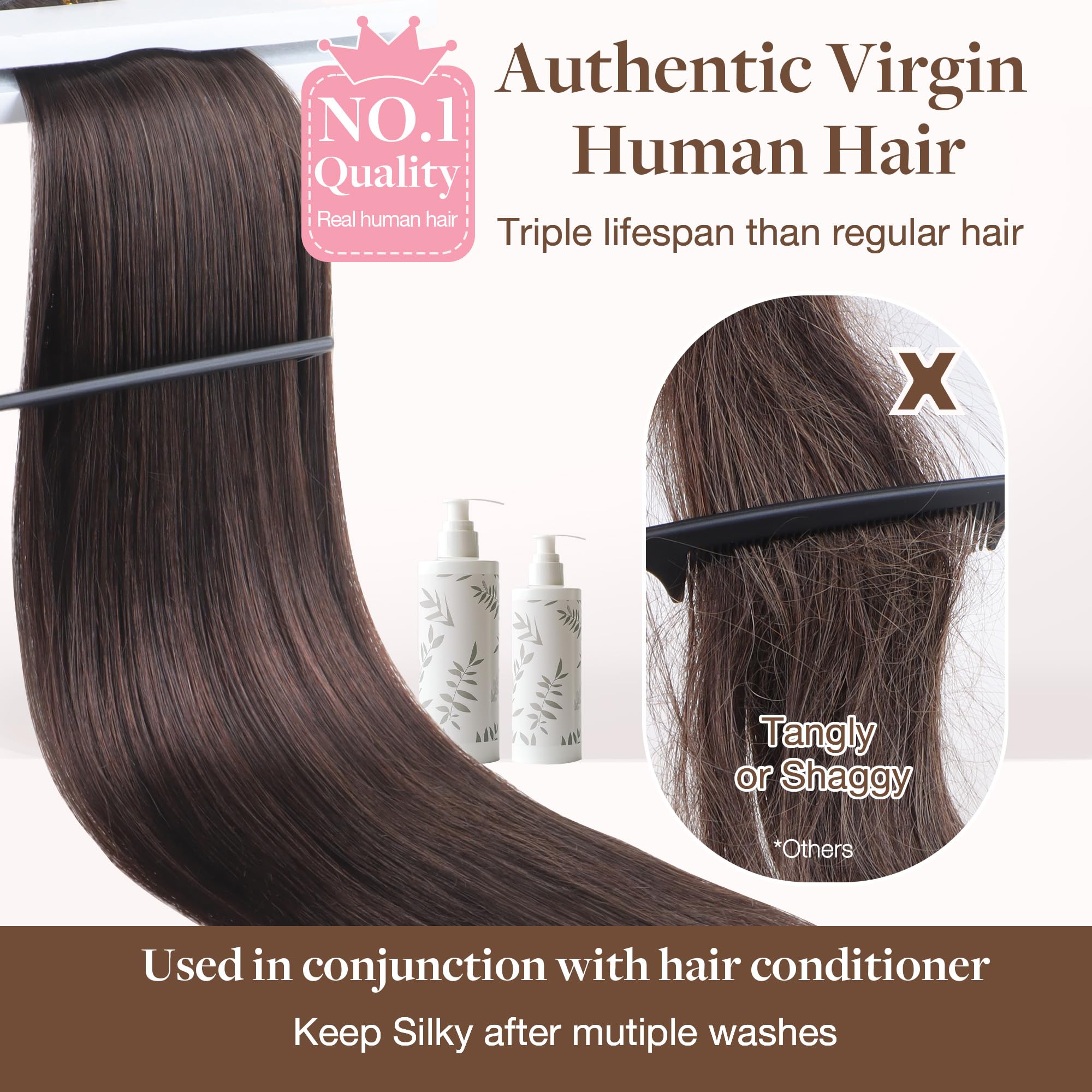 Foto 2 | Extensiones De Cabello Goo Goo Genius Weft Human Hair 1c Moca 16cm 100g - Venta Internacional.