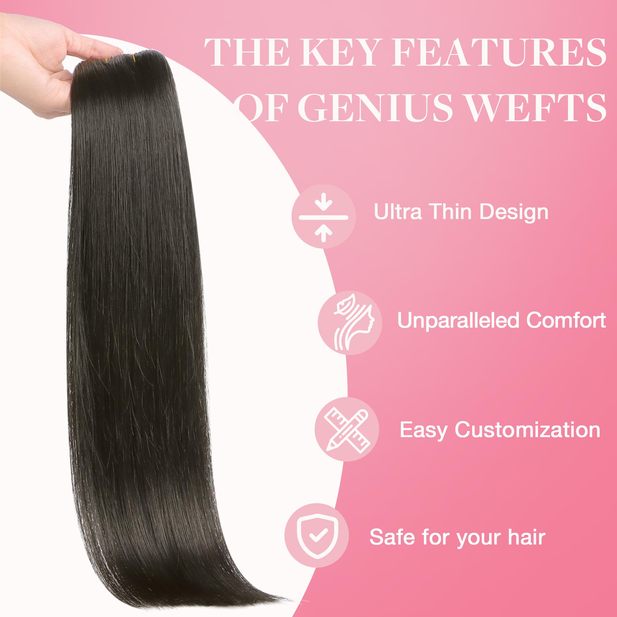 Foto 6 pulgar | Extensiones De Cabello Goo Goo Genius Weft Human Hair 1c Moca 16cm 100g - Venta Internacional.