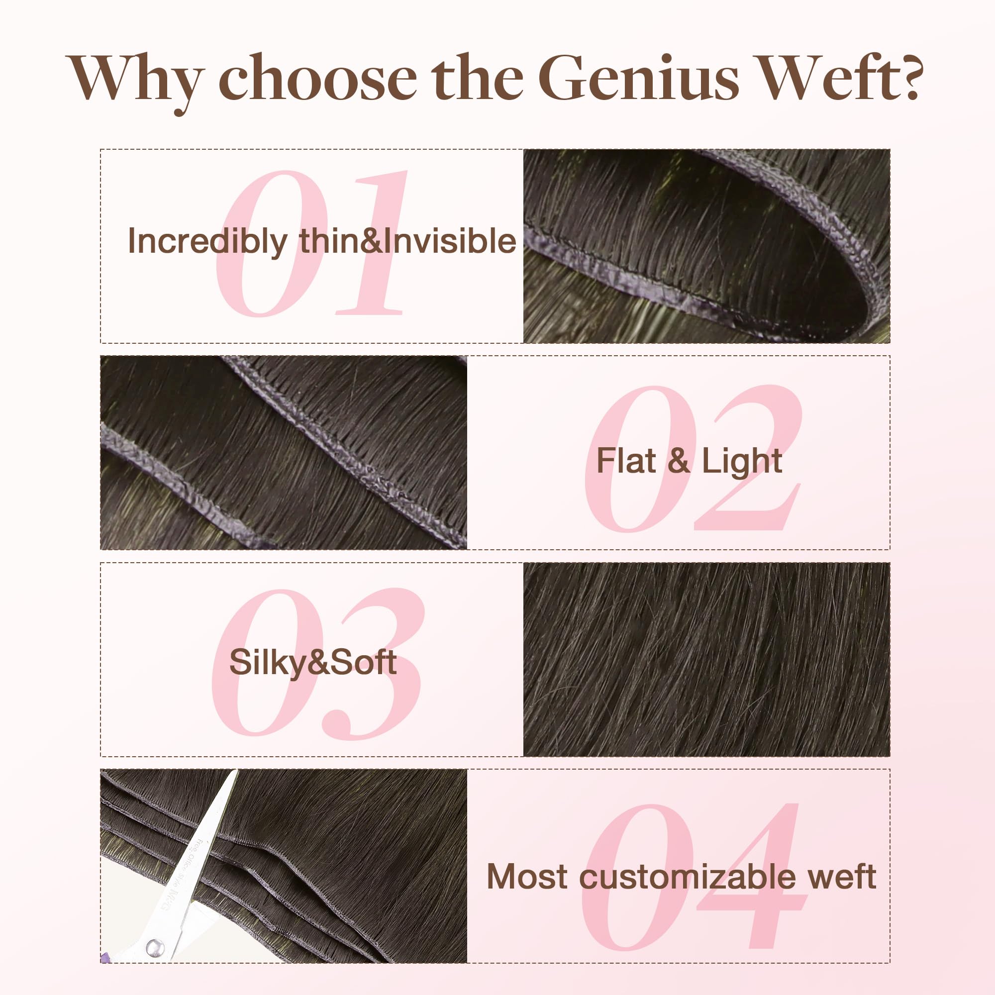 Foto 7 pulgar | Extensiones De Cabello Goo Goo Genius Weft Human Hair 1c Moca 16cm 100g - Venta Internacional.