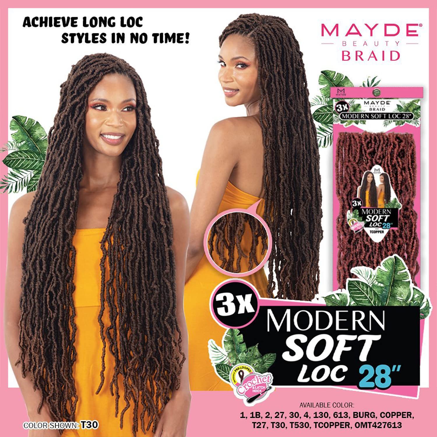 Foto 4 | Trenzas De Ganchillo Mayde Beauty Modern Soft Loc, 28 X 3 X 28 Cm - Venta Internacional.