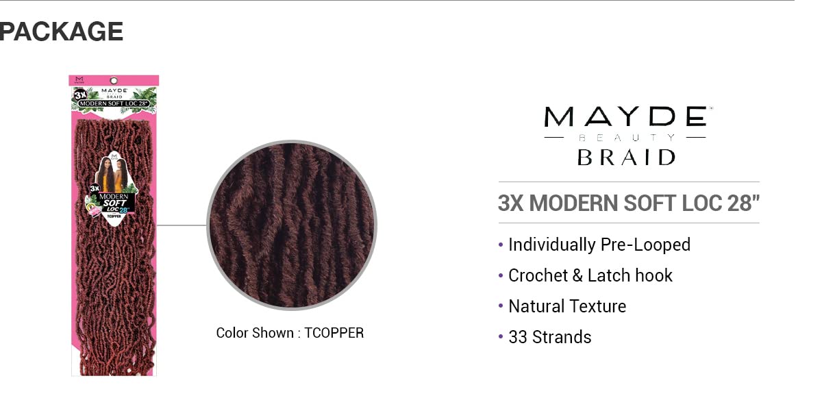 Foto 6 | Trenzas De Ganchillo Mayde Beauty Modern Soft Loc, 28 X 3 X 28 Cm - Venta Internacional.