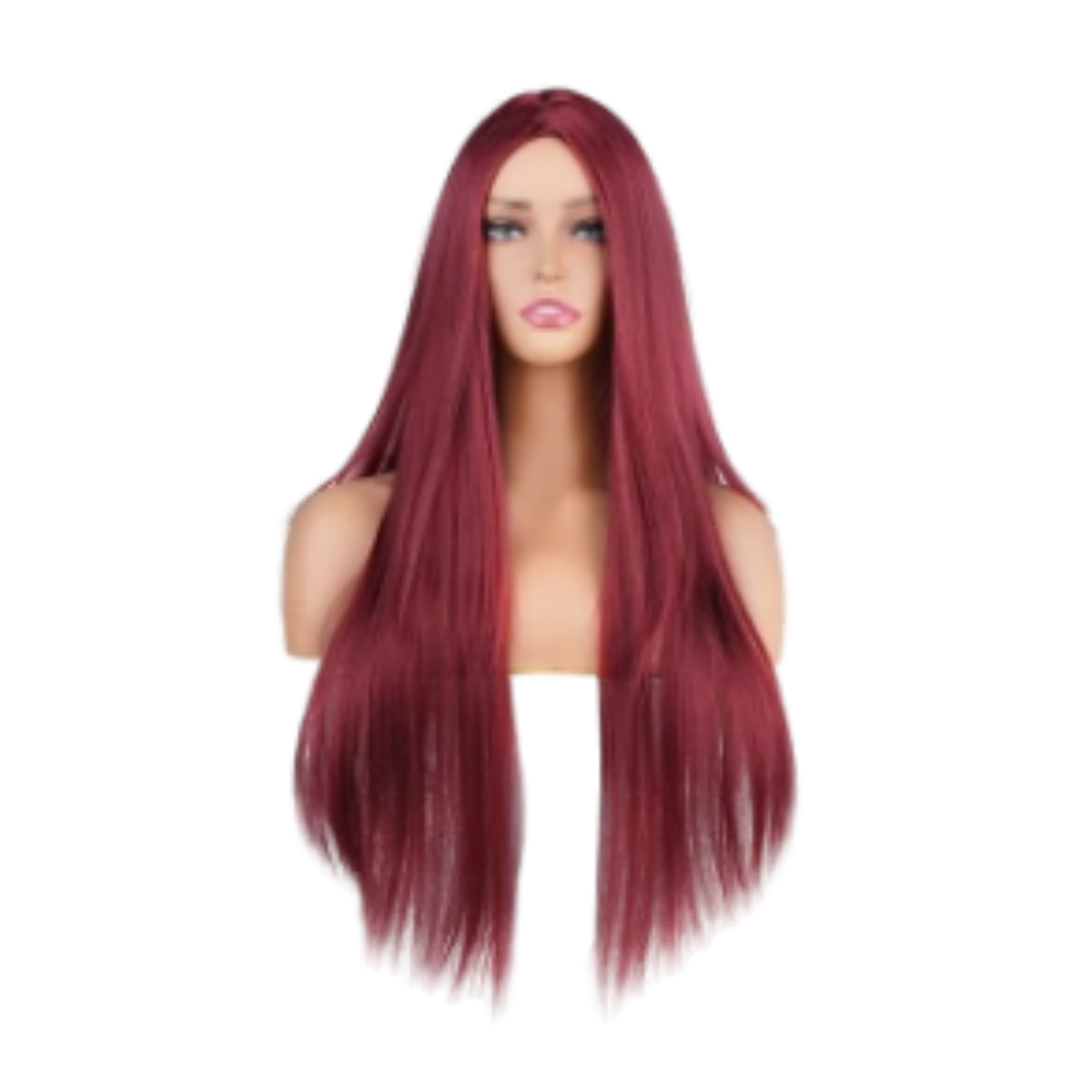 Foto 3 pulgar | Peluca Natural Larga Cabello Liso Recta color Rojo