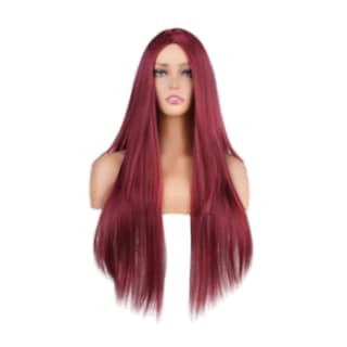 Foto 2 | Peluca Natural Larga Cabello Liso Recta color Rojo