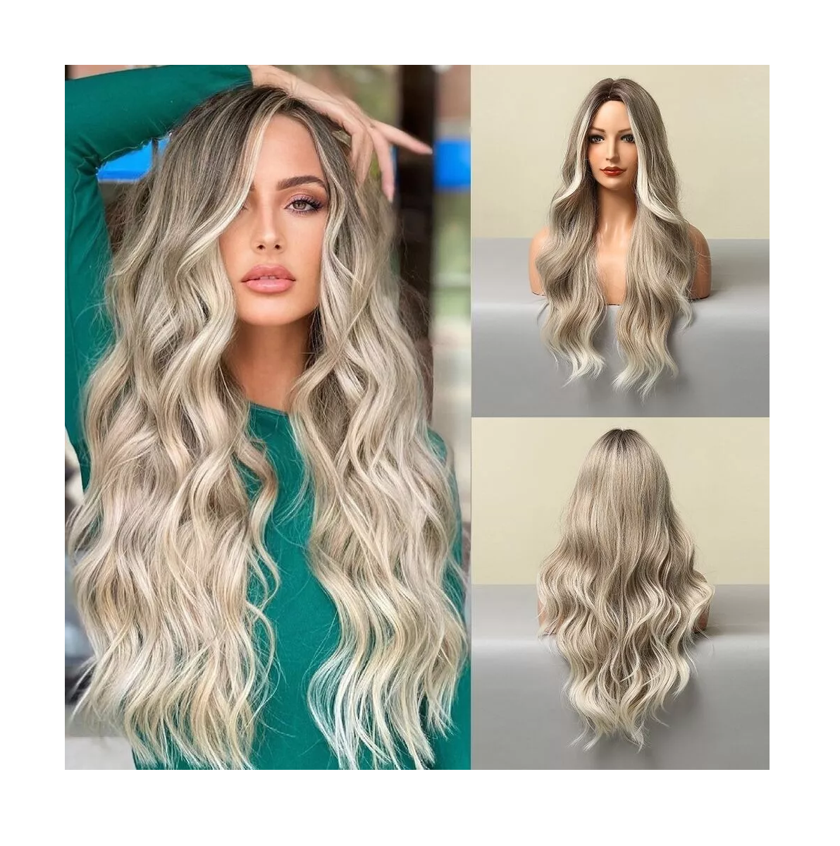 Foto 5 pulgar | Peluca de Cabello Natural Belug Rubia Ondulado