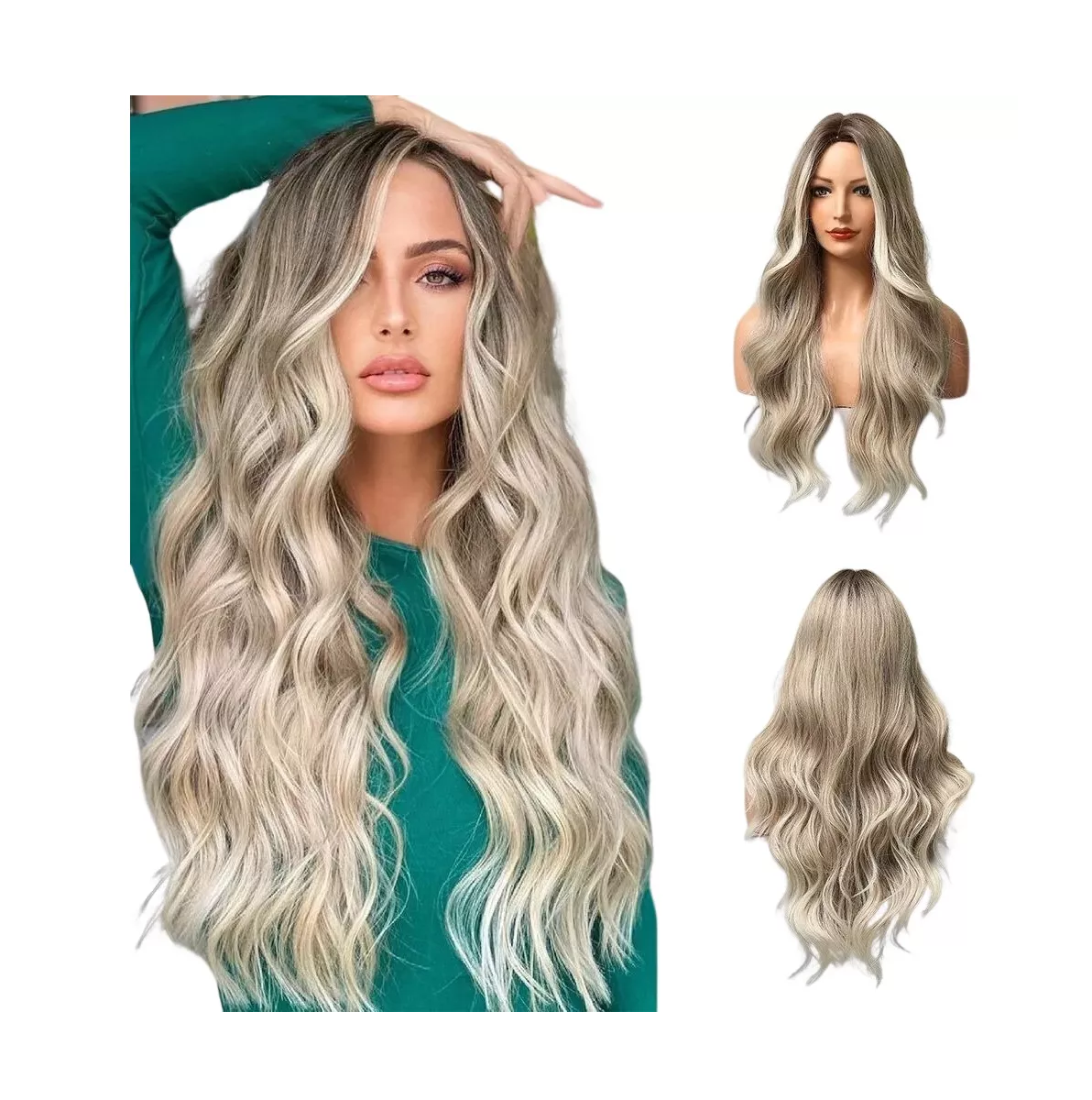 Foto 6 pulgar | Peluca de Cabello Natural Belug Rubia Ondulado