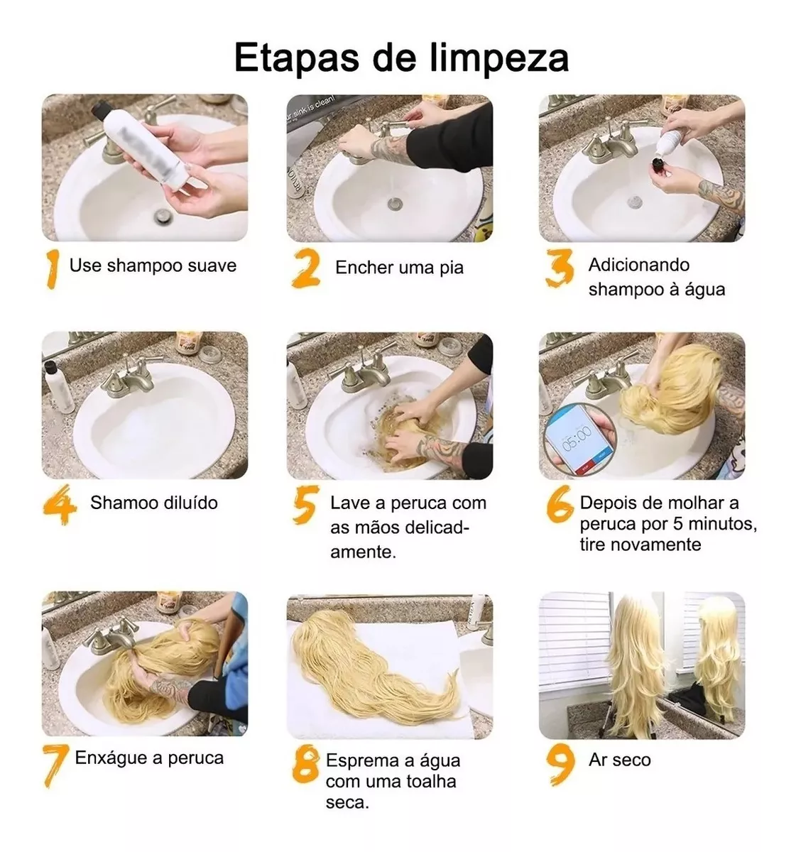 Foto 5 pulgar | Peluca Sintética Larga Ondulada Super Clara Para Mujer, Rubia