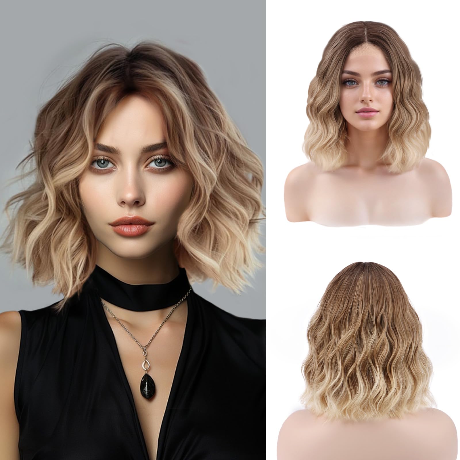 Foto 1 | Peluca Nostalgia Short Rubia Ondulado 35 cm Sintética para Mujer - Venta Internacional