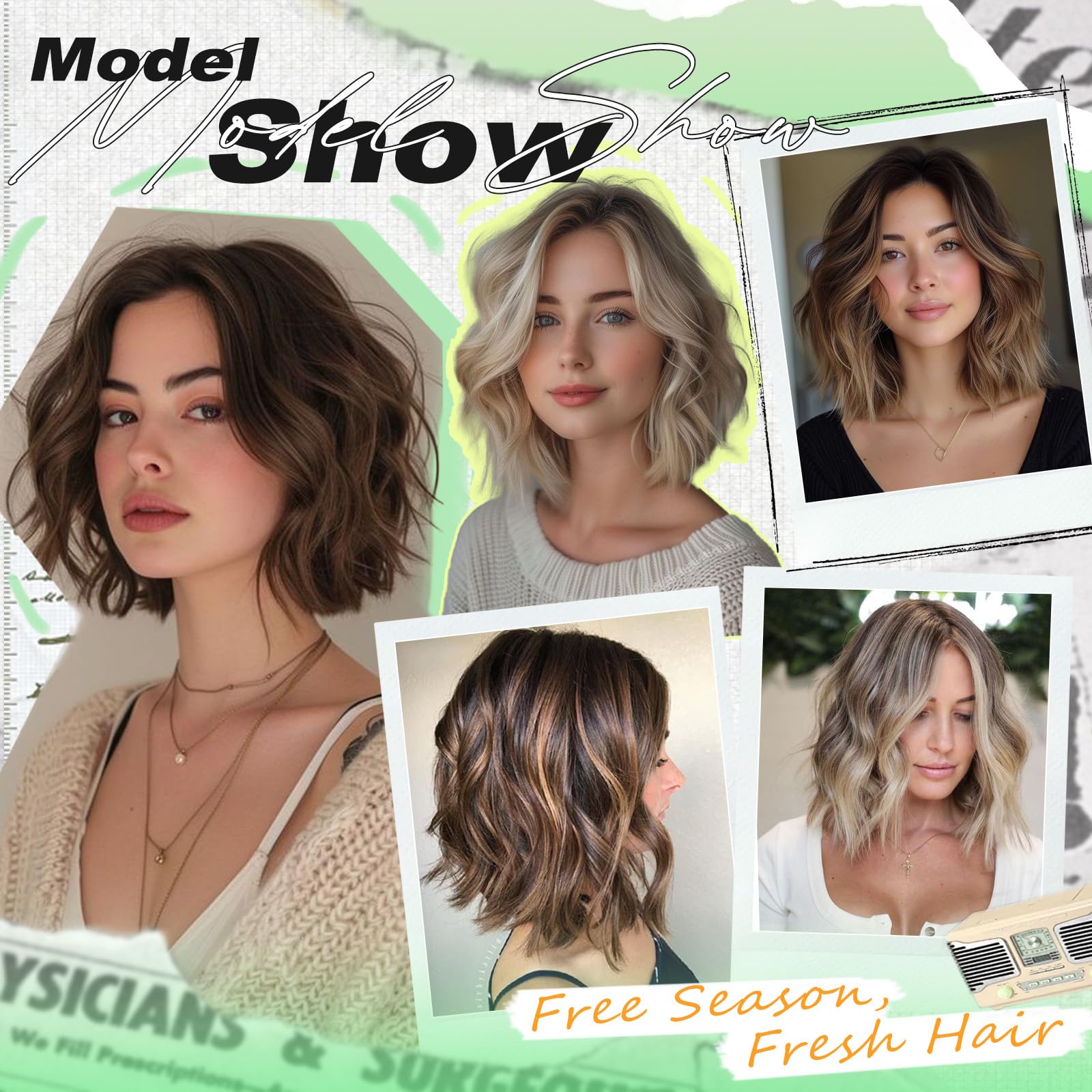 Foto 6 | Peluca Nostalgia Short Rubia Ondulado 35 cm Sintética para Mujer - Venta Internacional