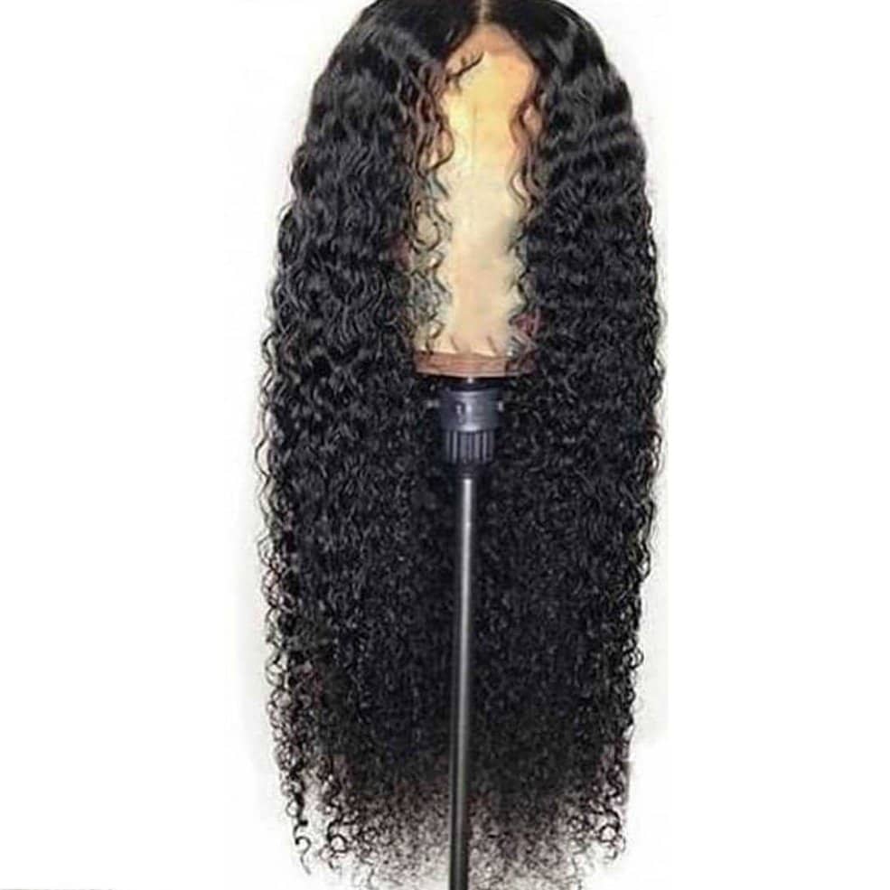 Peluca De Pelo Rizado Con Raya En El Centro, Cabello Humano  - Venta Internacional. $677