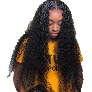 Foto 3 | Peluca De Pelo Rizado Con Raya En El Centro, Cabello Humano - Venta Internacional.