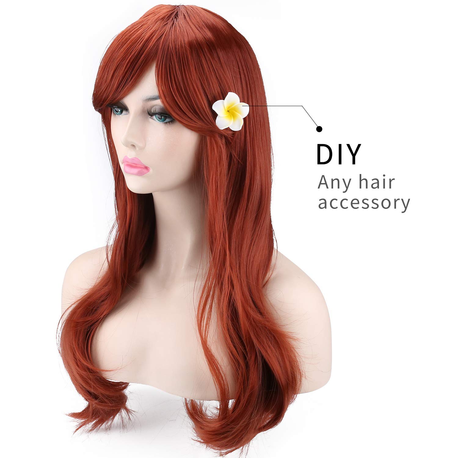 Foto 4 pulgar | Peluca Akstore Para Mujer, Resistente Al Calor, 70 Cm De Largo, Cabello Castaño Rizado - Venta Internacional.