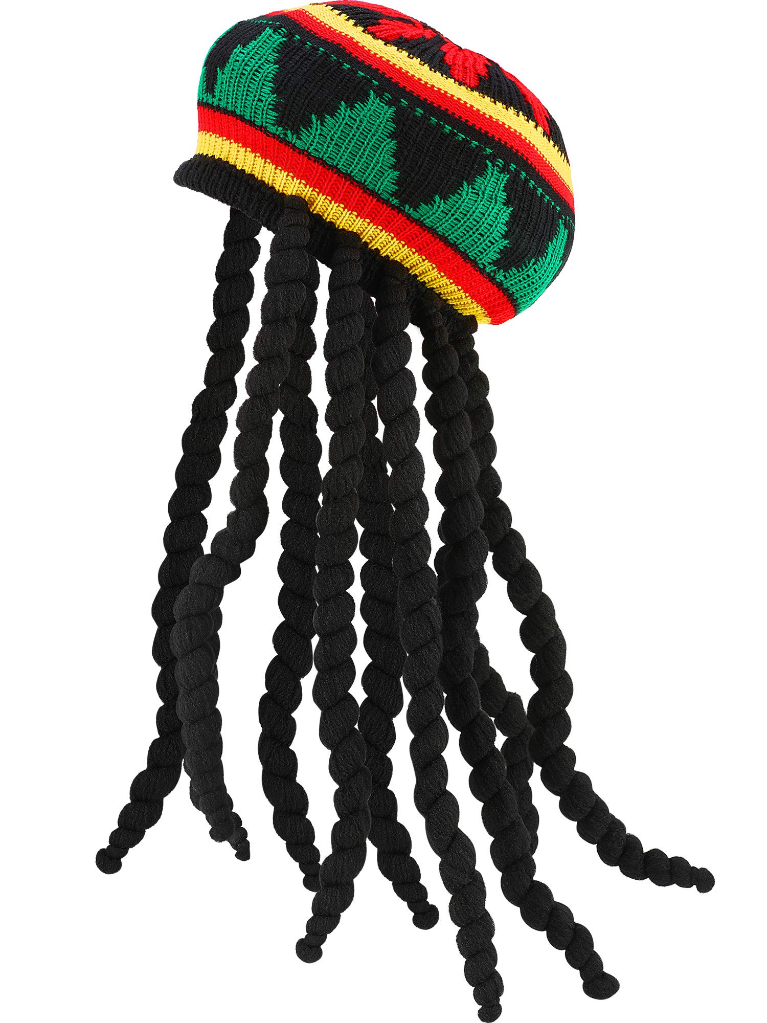 Foto 2 pulgar | Accesorio De Disfraz: Sombrero Satinior Rasta Con Rastas Negras - Venta Internacional.