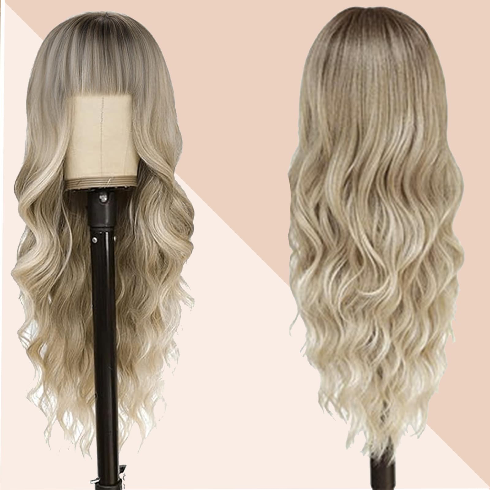 Foto 3 pulgar | Peluca Nostalgia Blonde, 66 Cm De Largo, Ondulada Y Degradada Sintética Para Mujer - Venta Internacional.